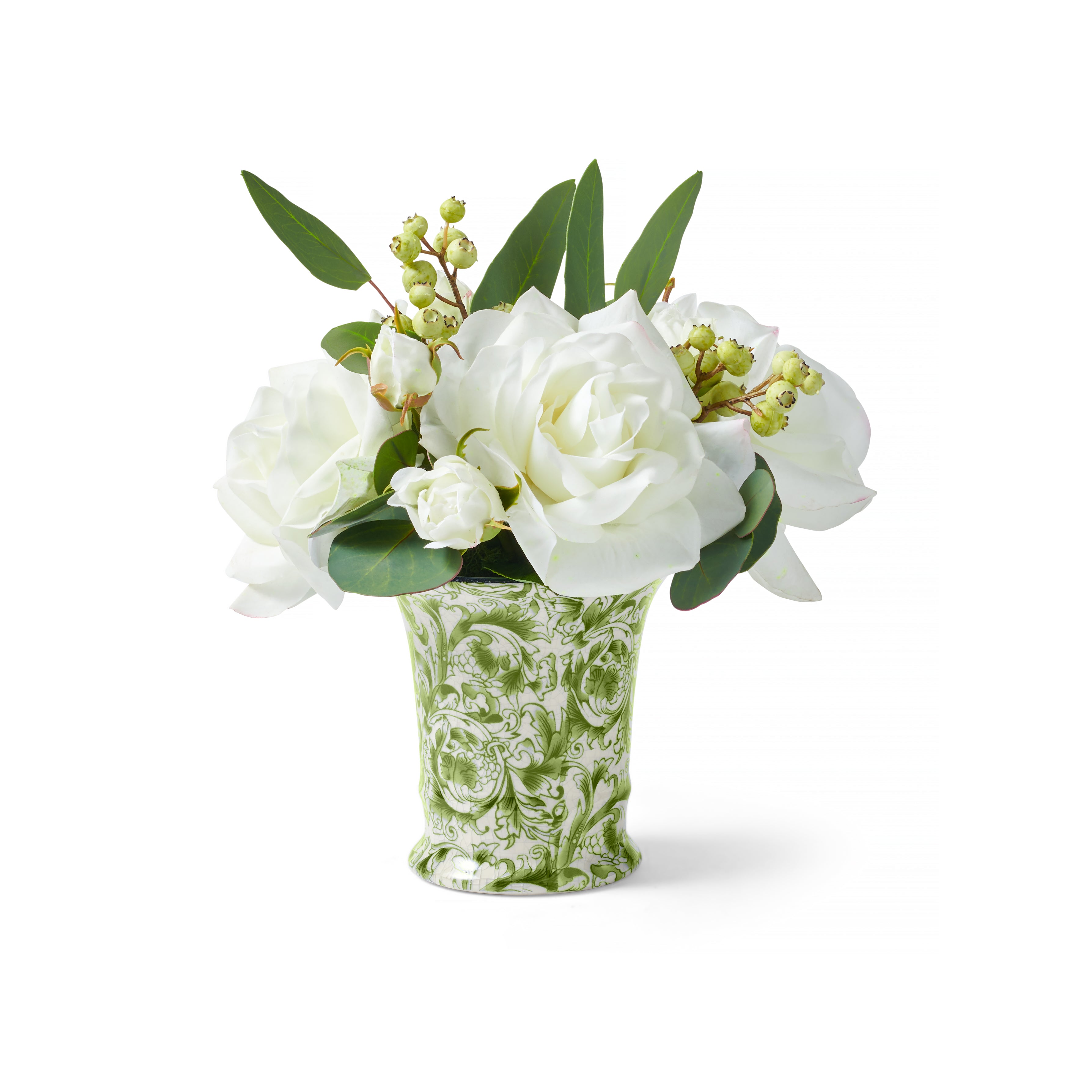 Juliet Rose & Eucalyptus Bouquet - Fresh Cut Flowers for Wedding Centerpieces, Anniversary Gifts & Home Decor