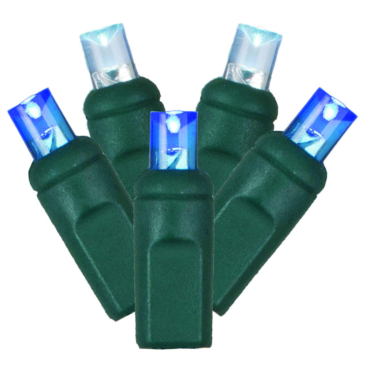 Vickerman 70 Blue-White Wide Angle LED Christmas Lights on Green Wire - 35ft Outdoor/Indoor Holiday Light Strand for Tree, Roof & Home Decoration