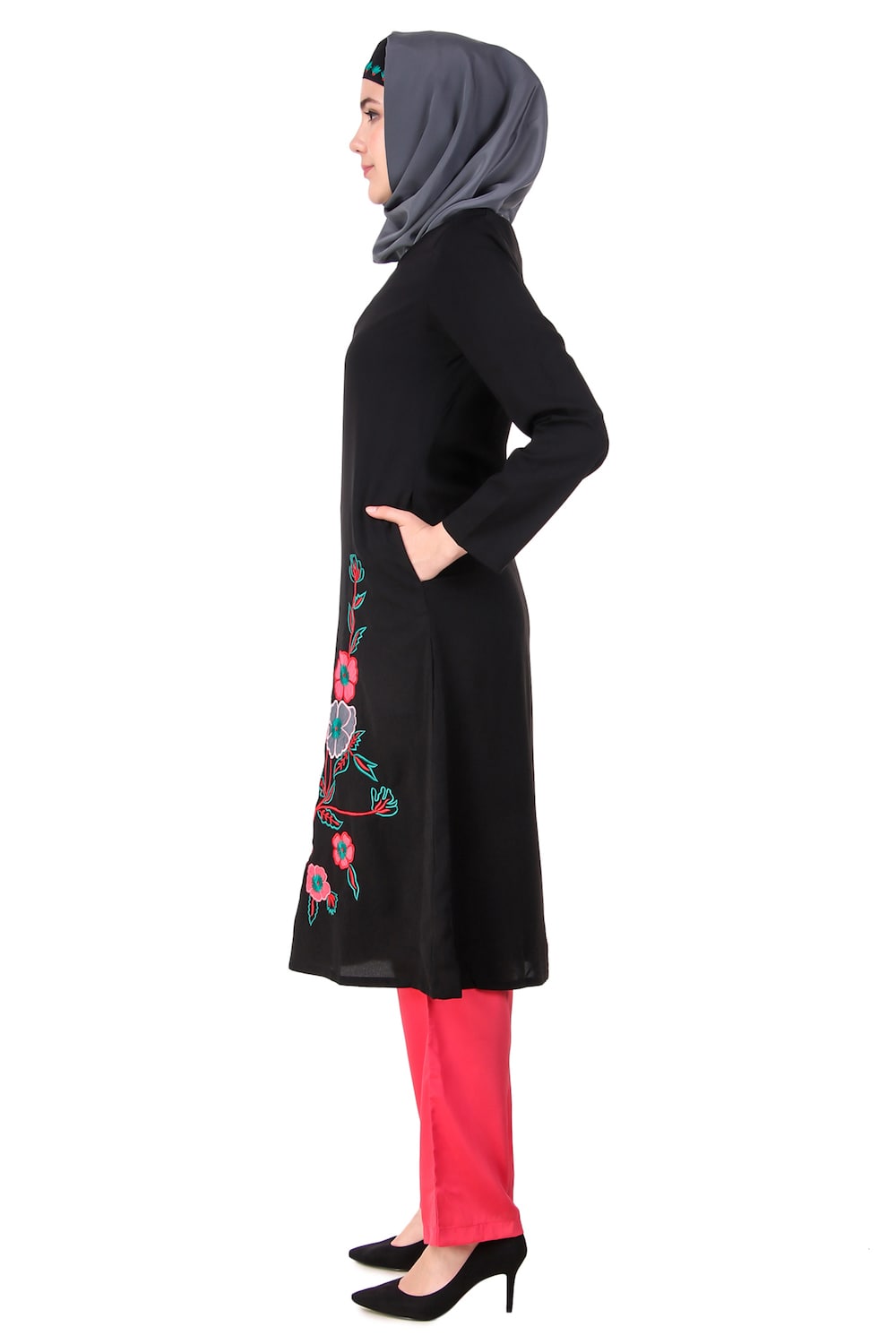 Floral Patchwork A-Line Salwar Kameez - Elegant Indian Traditional Dress for Women - Perfect for Weddings, Festivals & Special Occasions