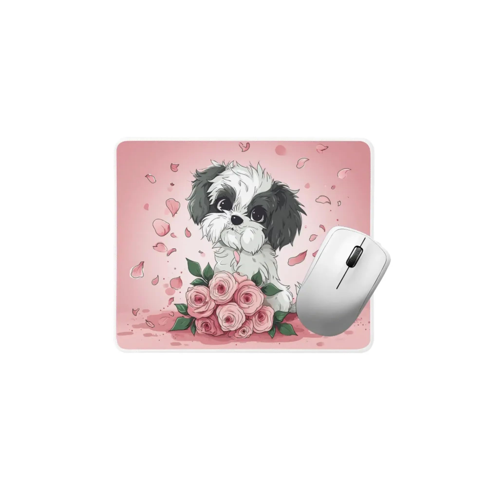 Havanese Dog with Flowers Mouse Pad - Non-Slip Rubber Desk Mat for Home Office, Gaming & Work - Perfect Gift for Dog Lovers (Computer & Laptop Accessory) - Ideal for Workstations, Gaming Setups & Home Offices