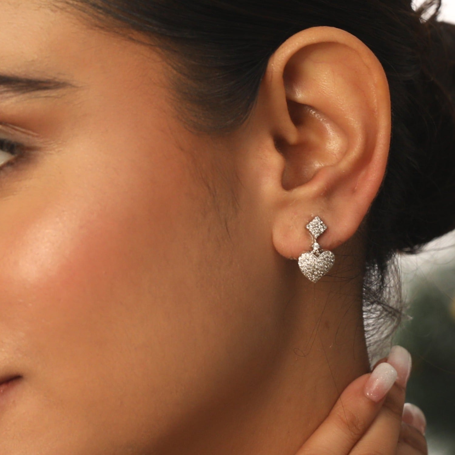Forever Love CZ Drop Earrings for Women - Elegant Cubic Zirconia Dangle Earrings for Wedding, Party & Special Occasions