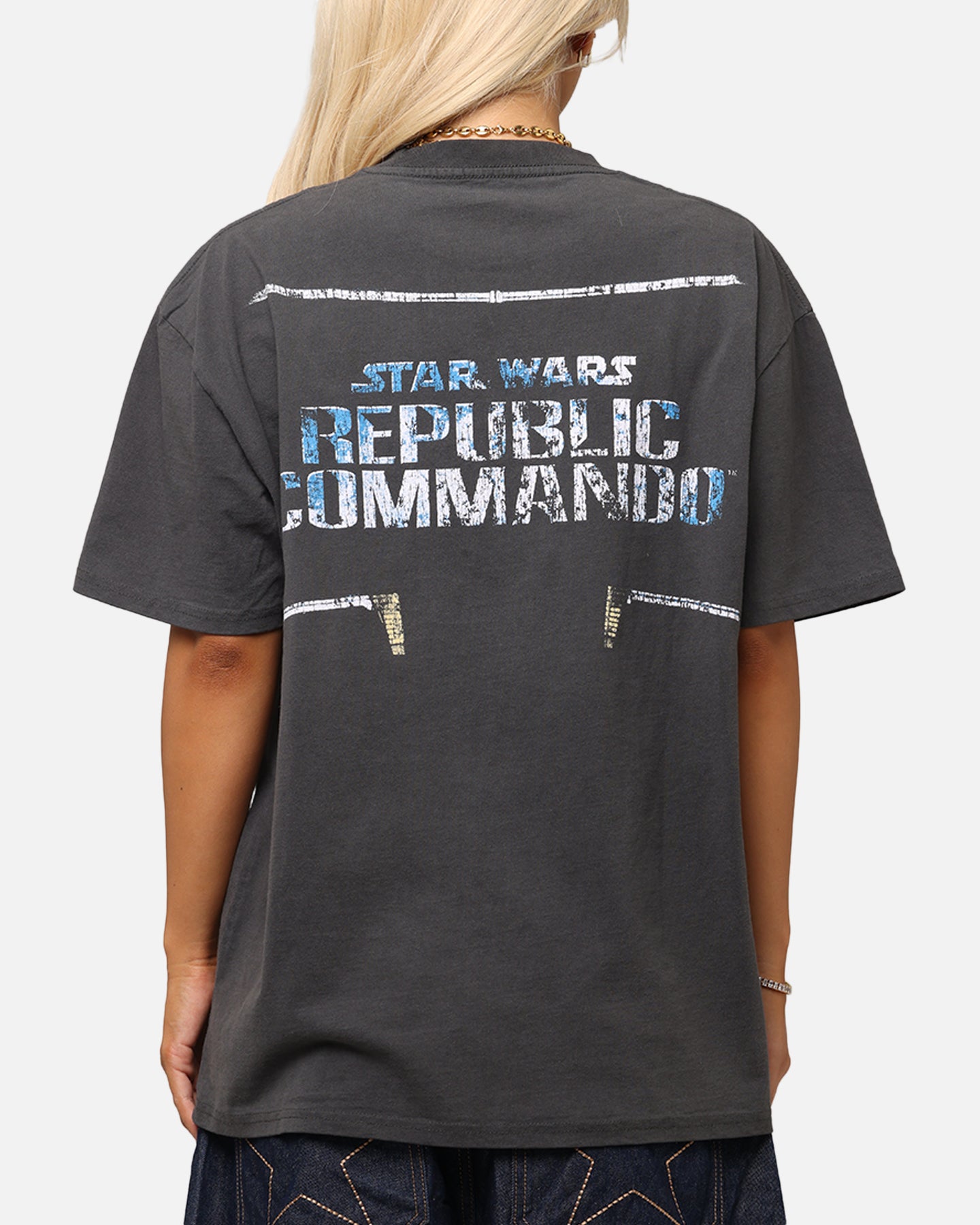 Star Wars Battlefront Republic Commando Heavy T-Shirt - Vintage Black Wash Cotton Tee for Men - Perfect for Cosplay, Gaming & Star Wars Fan Events