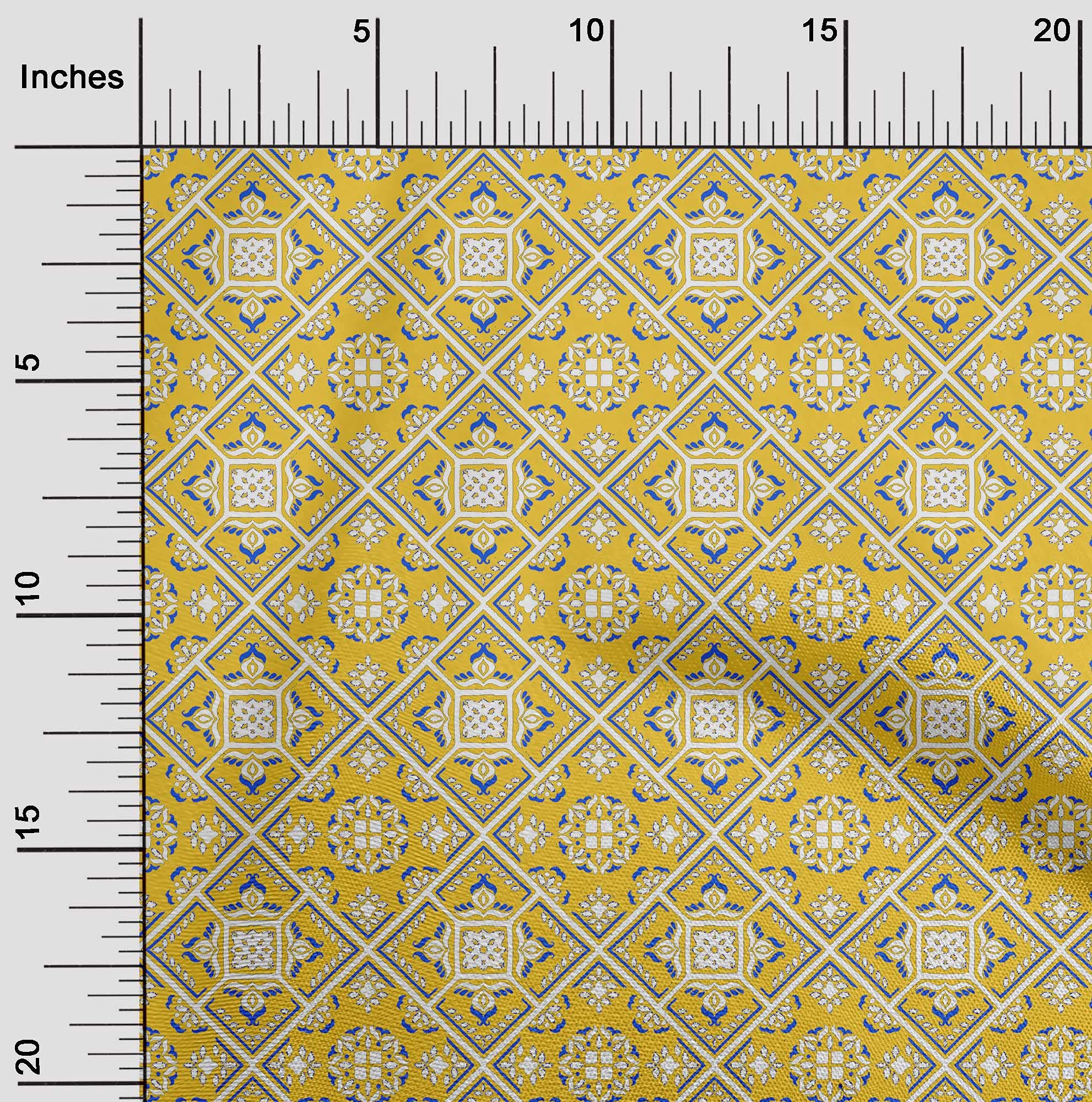 oneOone Velvet Sunglow Fabric Mosaic Sewing Material by The Yard - 58 Inch Wide Printed DIY Clothing & Craft Supplies for Dresses, Quilts, Home Decor