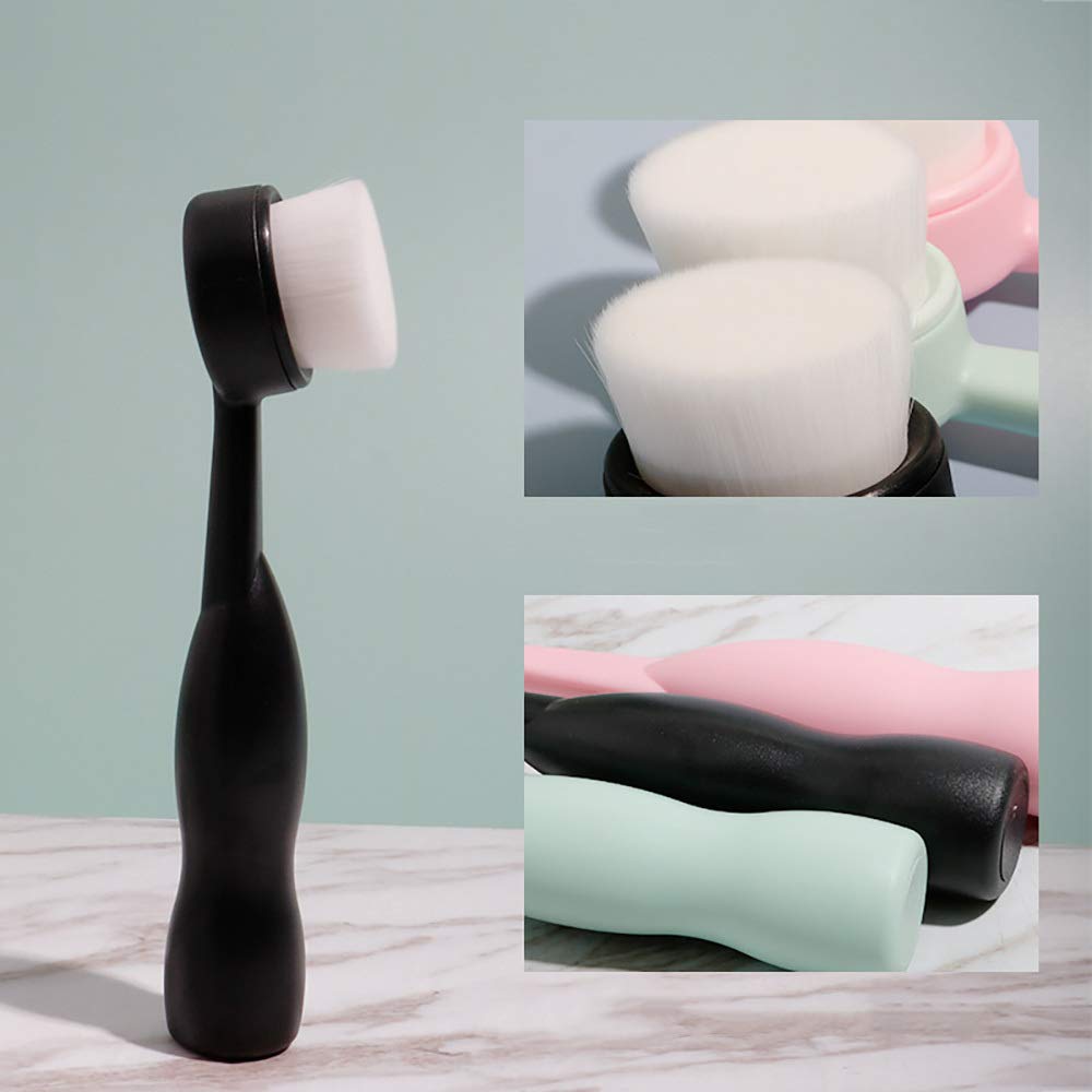 1Pc Facial Cleansing Brush - Superfine Synthetic Bristles for Gentle Exfoliation & Deep Cleansing | Handheld Manual Face Brush for Daily Skincare Routine | Perfect for Sensitive Skin & Makeup Removal