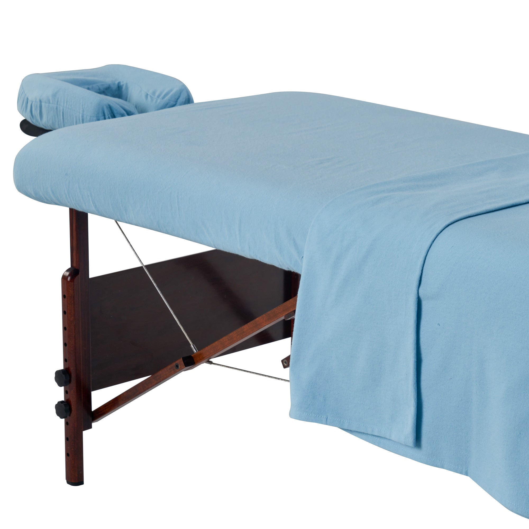Premium 3-Piece Cotton Flannel Massage Sheet Set - Spa Table Cover, Face Cushion Cover & Bed Sheet for Salon & Home Use - Soft Lily Green Beauty Bedding (Ideal for Professional Massage & Relaxation Therapy)