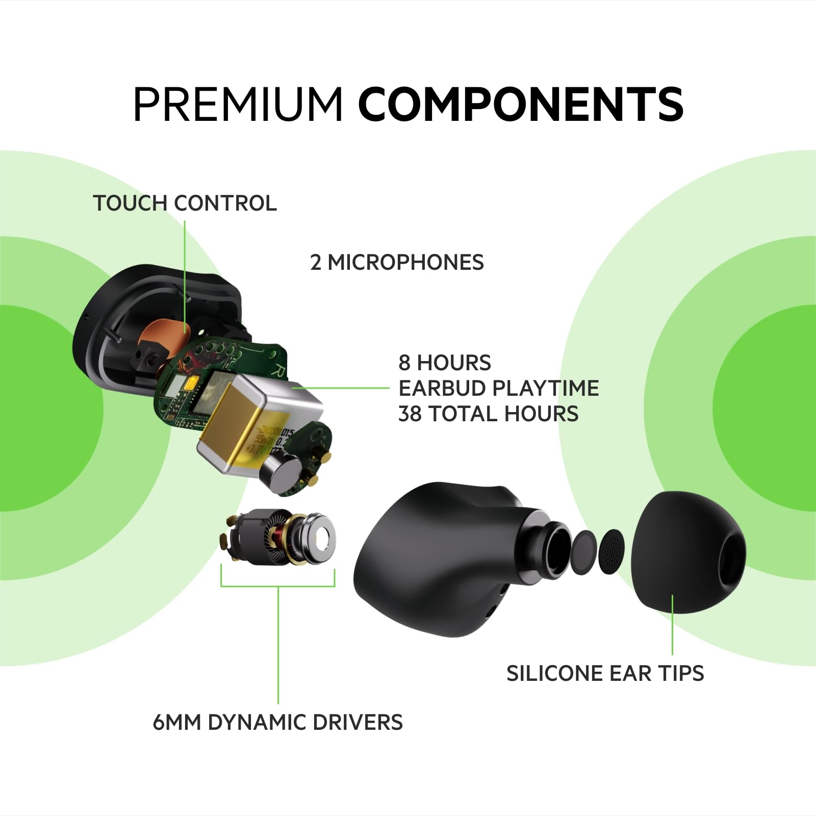 Belkin SOUNDFORM Play True Wireless Earbuds - Bluetooth 5.0 Headphones with 3 EQ Presets, IPX5 Waterproof, 38H Playtime for iPhone, Samsung Galaxy, Google Pixel & Android - Black | Perfect for Gym, Running, Workouts & Daily Commute