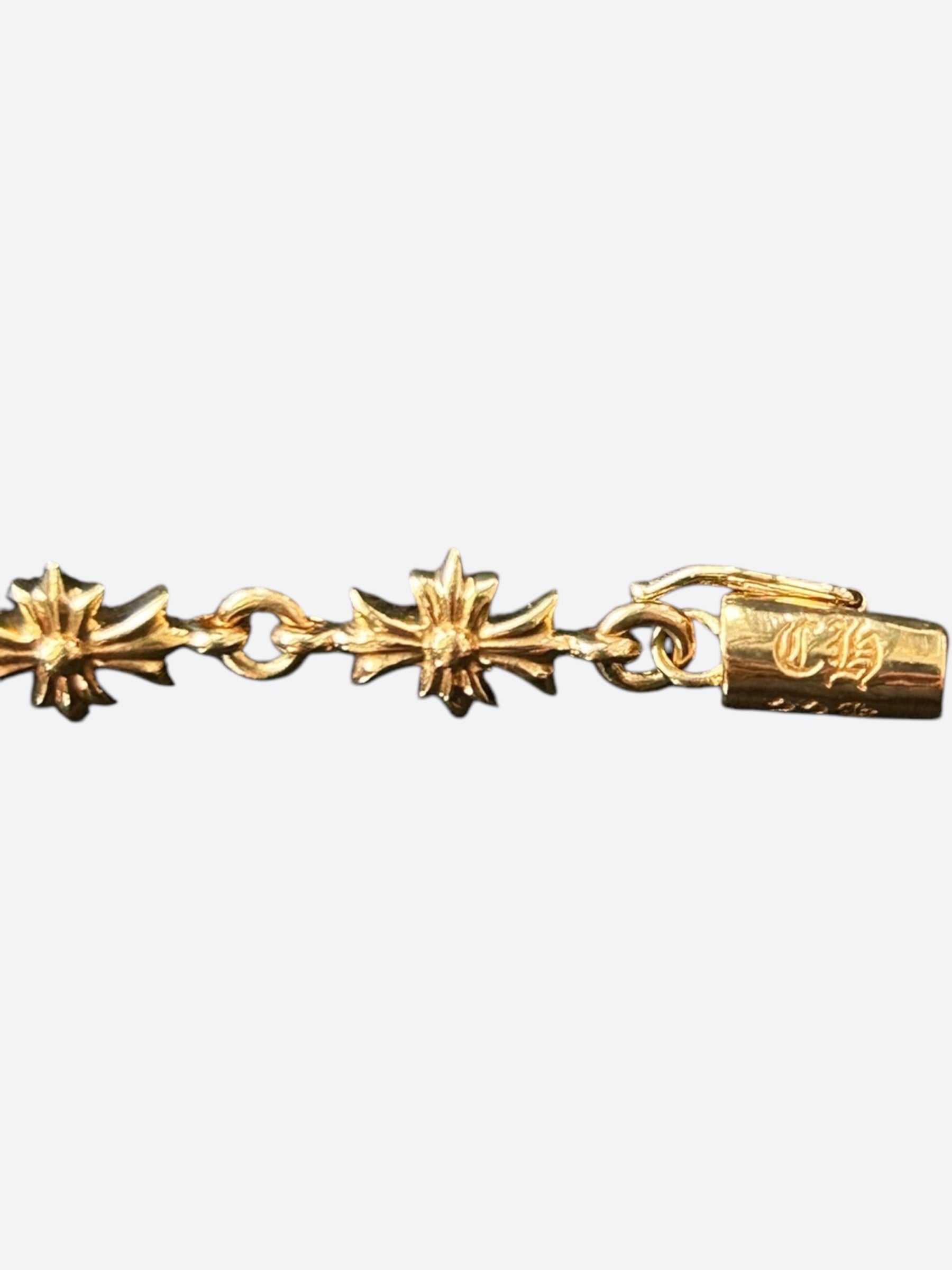 22K Yellow Gold Tiny E Bracelet by Chrome Hearts - Elegant & Luxurious Jewelry for Women, Perfect for Gifts, Parties & Everyday Wear