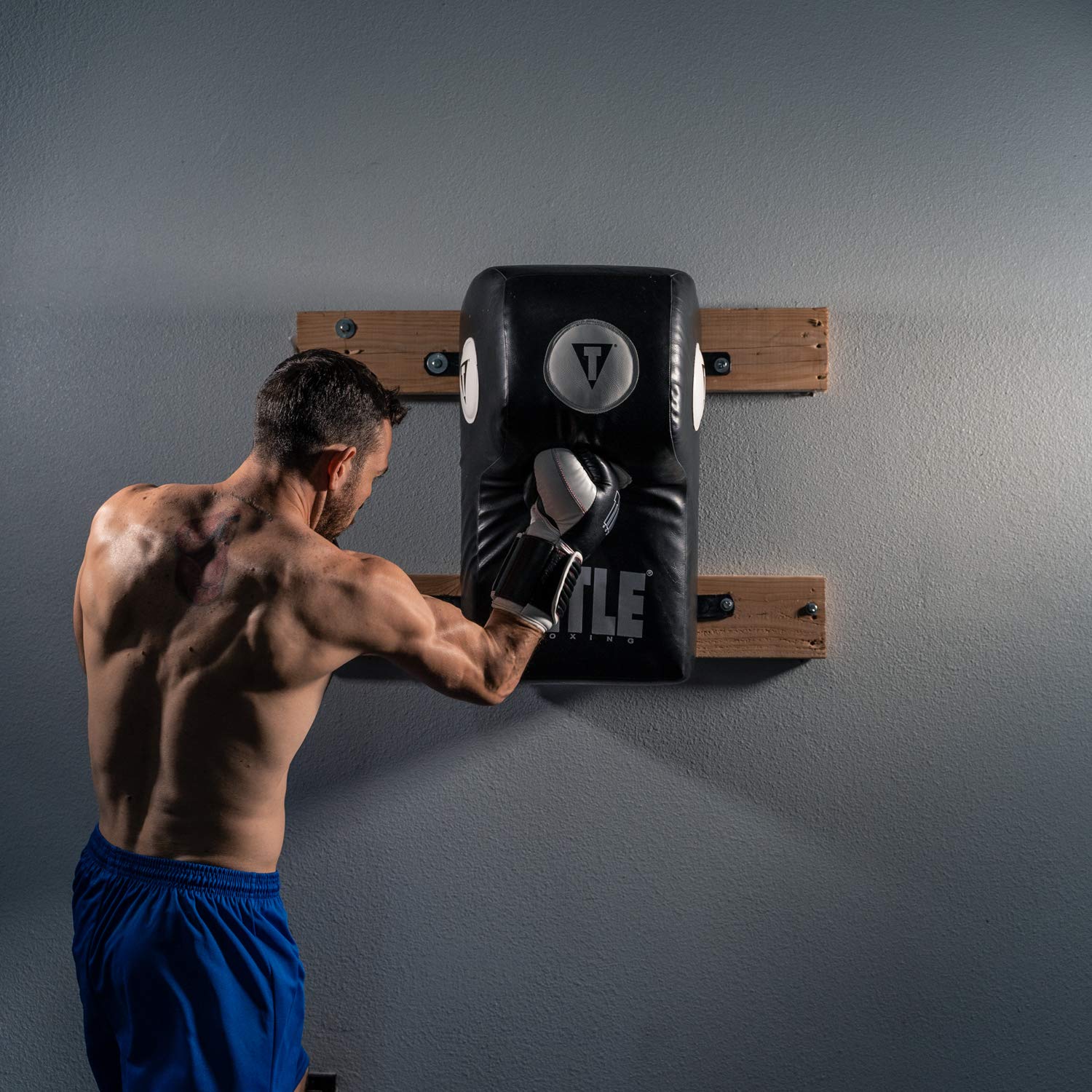 TITLE Boxing Wall Mount Menace Training Bag - Heavy Duty Uppercut Punching Bag for Adults, Angle & Specialty Boxing Training, Wall Mounted Hanging Bag for Home Gym, Boxing Practice & MMA Workouts