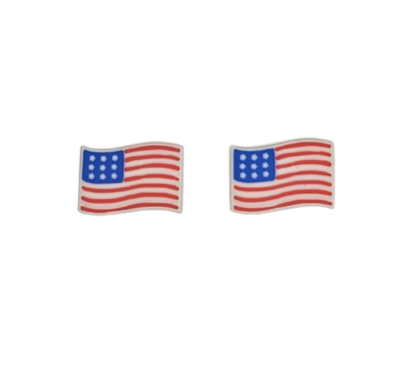 USA American Flag Shoe Charms for Crocs - Patriotic Jibbitz Set of 2 | Red White & Blue Decorations for Crocs Clogs | Perfect for 4th of July, Memorial Day & Independence Day Celebrations