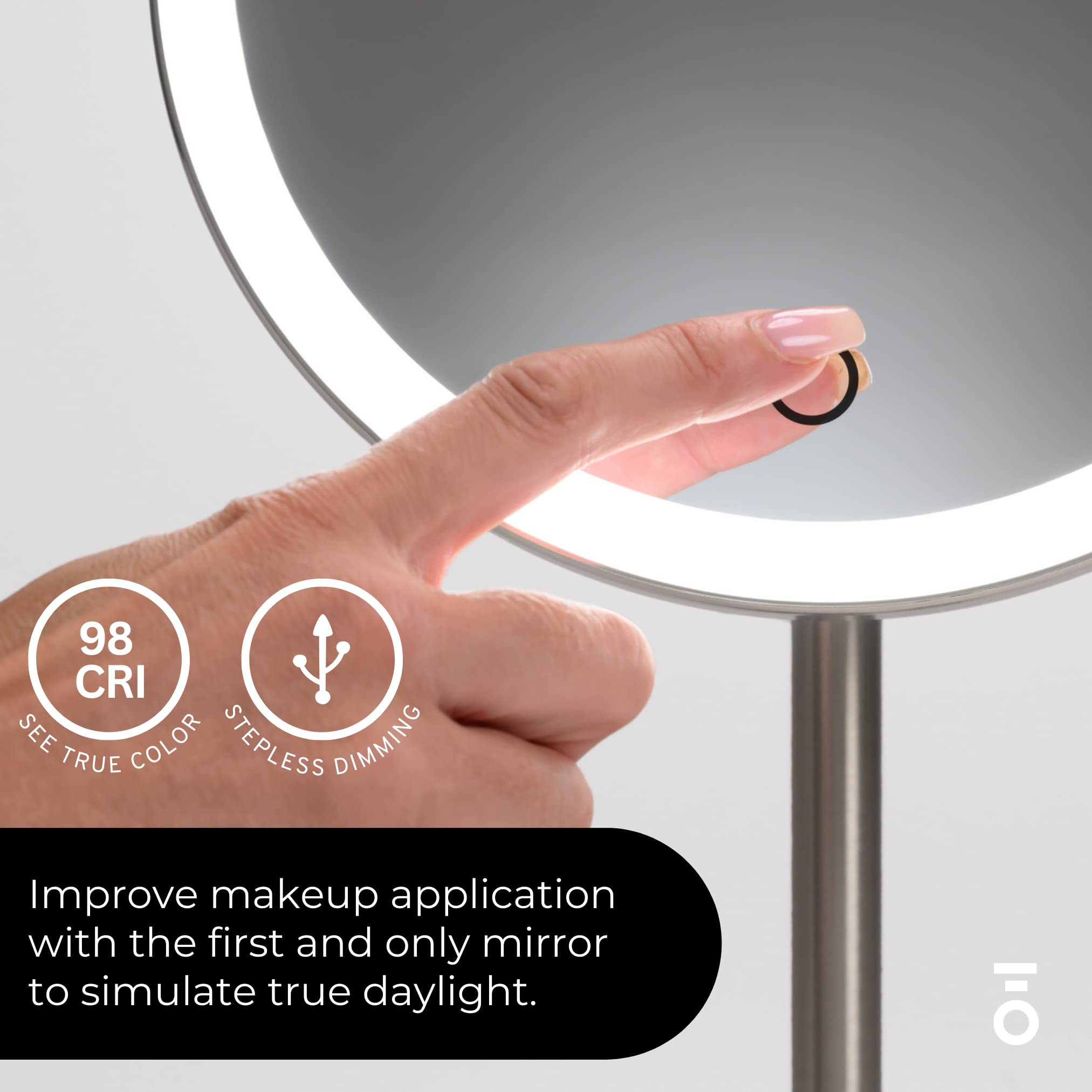 Wireless LED Vanity Mirror with 5X Magnification & Adjustable Brightness - Rechargeable Makeup Mirror for Home & Travel - Perfect for Makeup Application, Skincare Routine & Professional Beauty Use