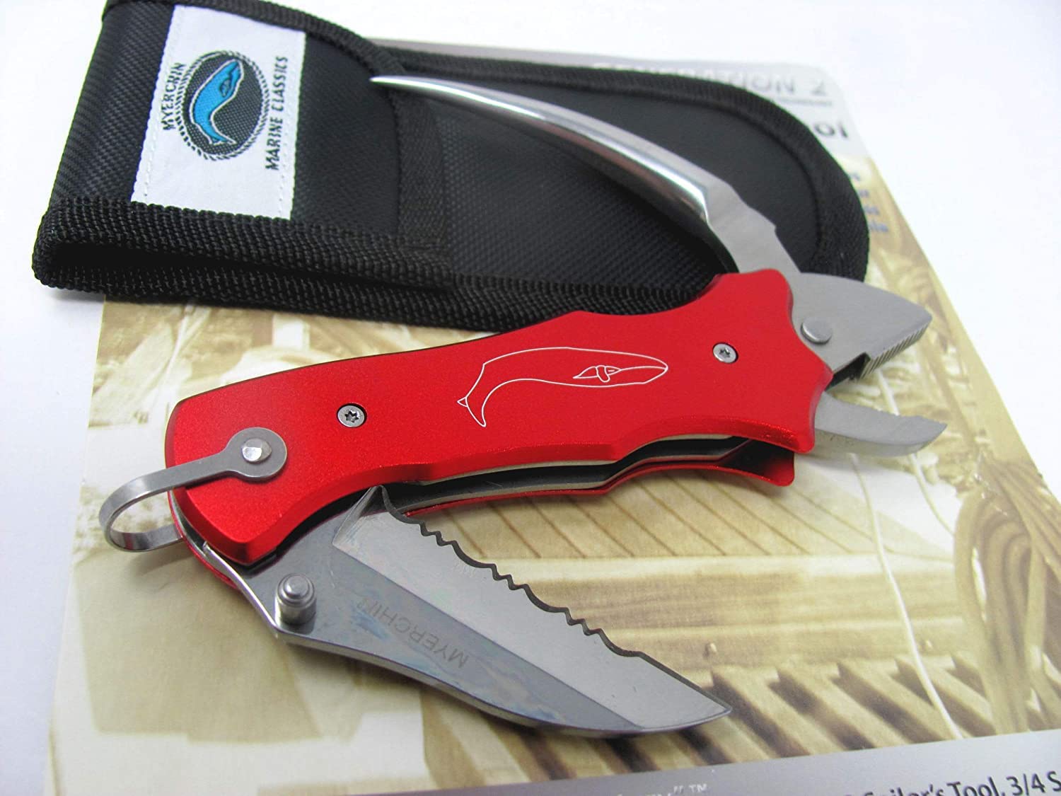 Premium Sailor's Tool Linerlock Pocket Knife - Red Stainless Steel Blade for Outdoor, Camping & Everyday Carry (EDC) - Perfect for Fishing, Hiking & Survival Gear