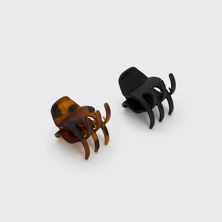 Eco-Friendly Medium Hair Claw Clips 2-Pack - Black | Strong Hold Hair Clips for Women, Perfect for Ponytails, Buns & Everyday Hairstyles