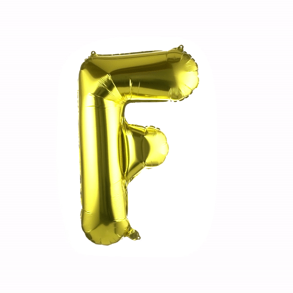 Balloonify Gold Mylar Letter F Balloon - 40 Inch Large Foil Alphabet Balloon for Birthday Party Decorations, Baby Shower, Graduation & Wedding Celebrations