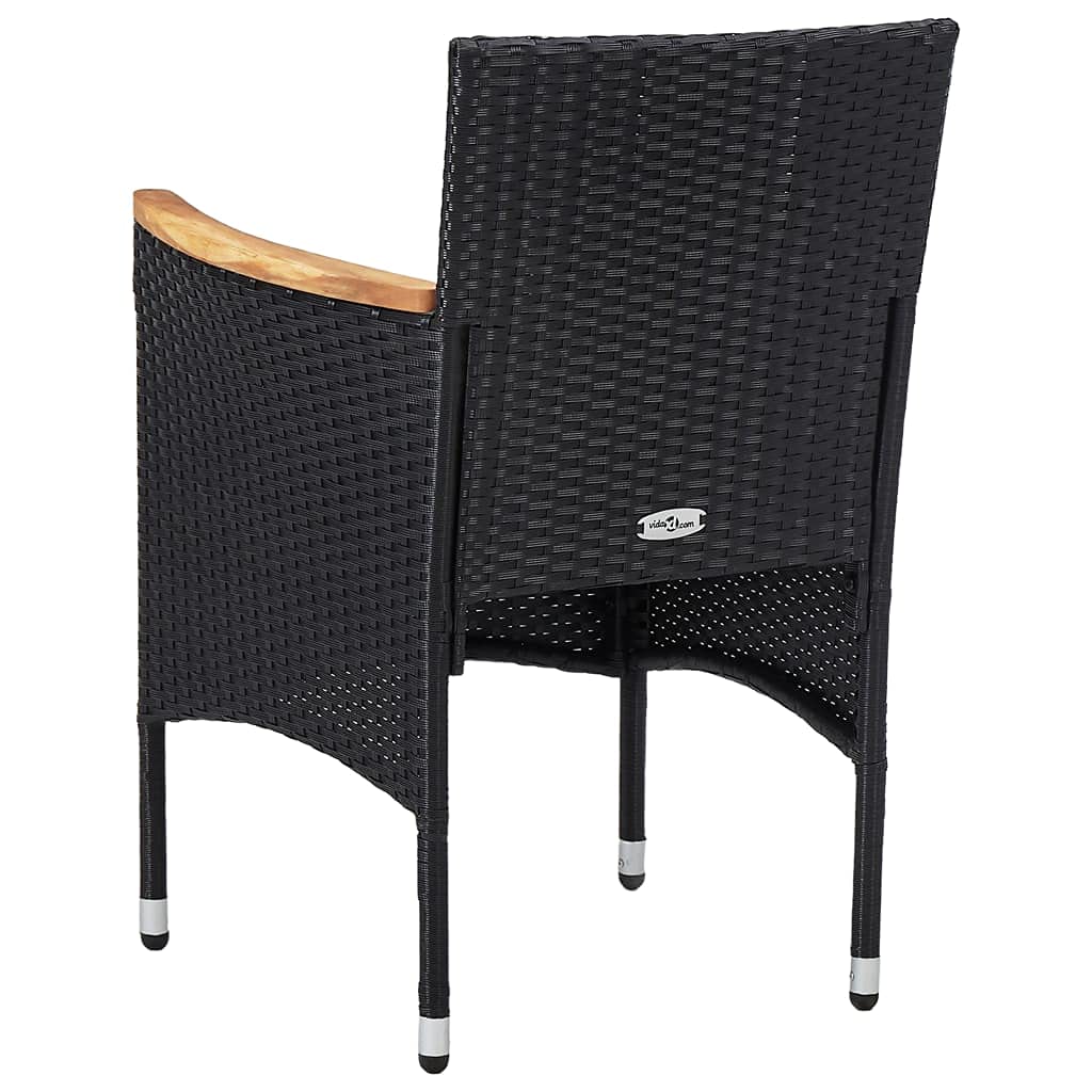 CHARMMA 3-Piece Outdoor Patio Dining Set - Durable Black Metal Furniture for Backyard, Garden, Balcony - Perfect for Al Fresco Dining & Entertaining (26.75kg)