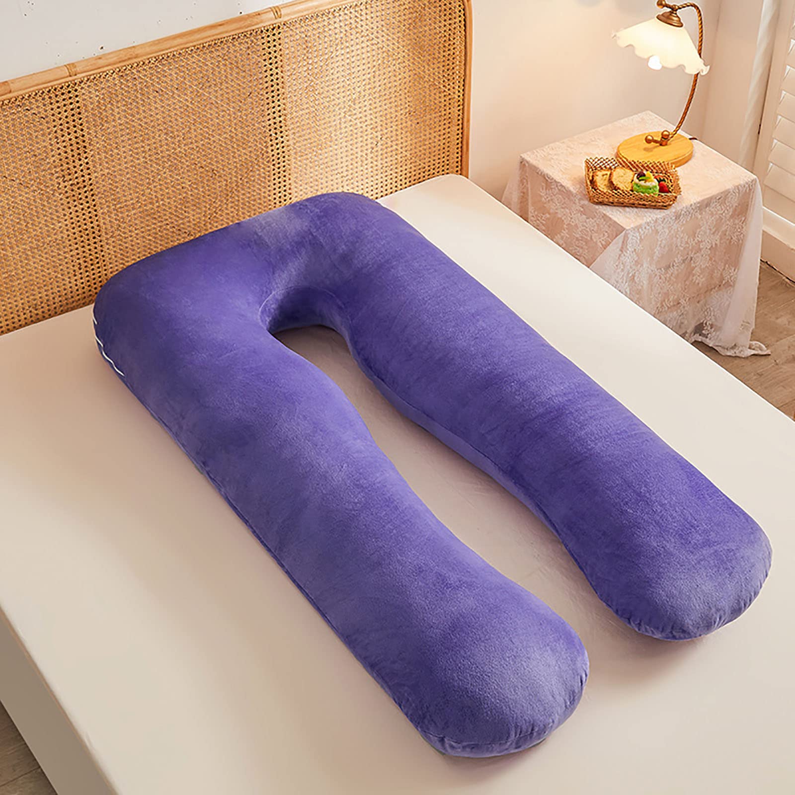 U-Shaped Pregnancy Pillow for Full Body Support - Removable Washable Pillowcase, Comfortable Maternity Sleeping Pillow (Purple) - Ideal for Side Sleepers & Pregnant Women