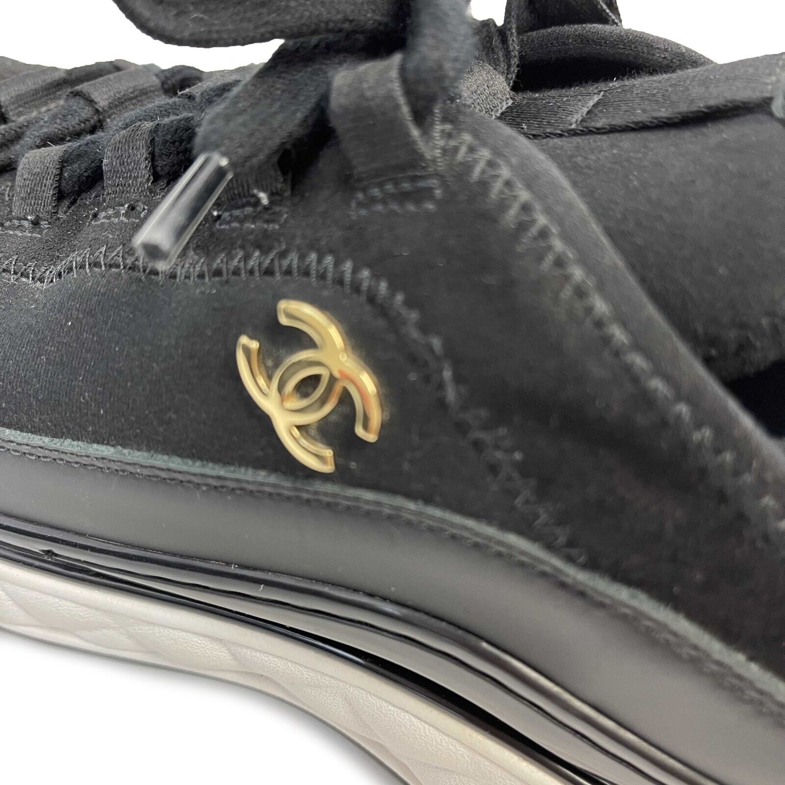 Chanel CC Trail Runner Sneakers for Women - Black Athletic Shoes Size US 7 (EU 42) - Lightweight Running Sneakers for Gym, Jogging & Outdoor Activities