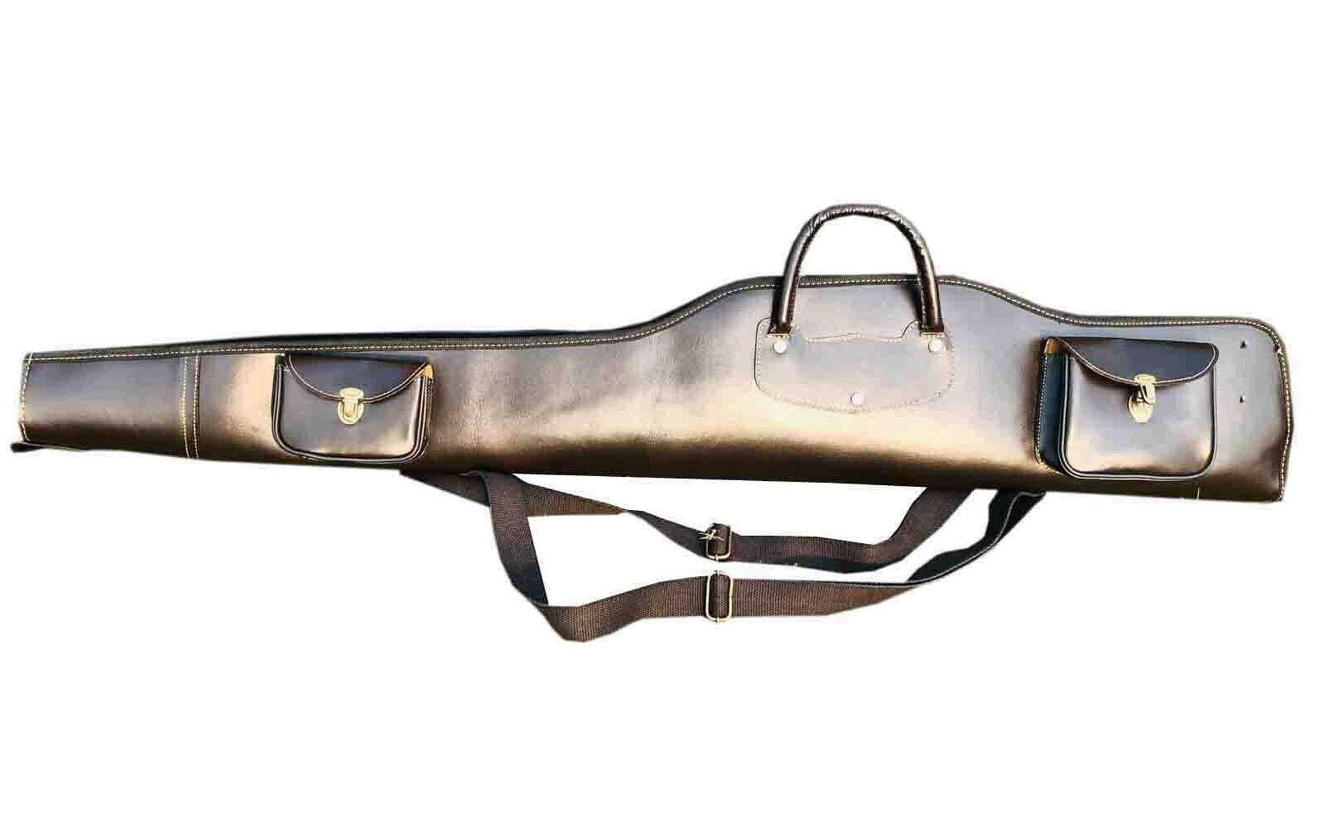 Premium Buffalo Genuine Leather Hunting Shotgun Case - Dark Brown | Waterproof & Durable Protection for Firearms | Ideal for Hunting, Shooting Range & Outdoor Adventures
