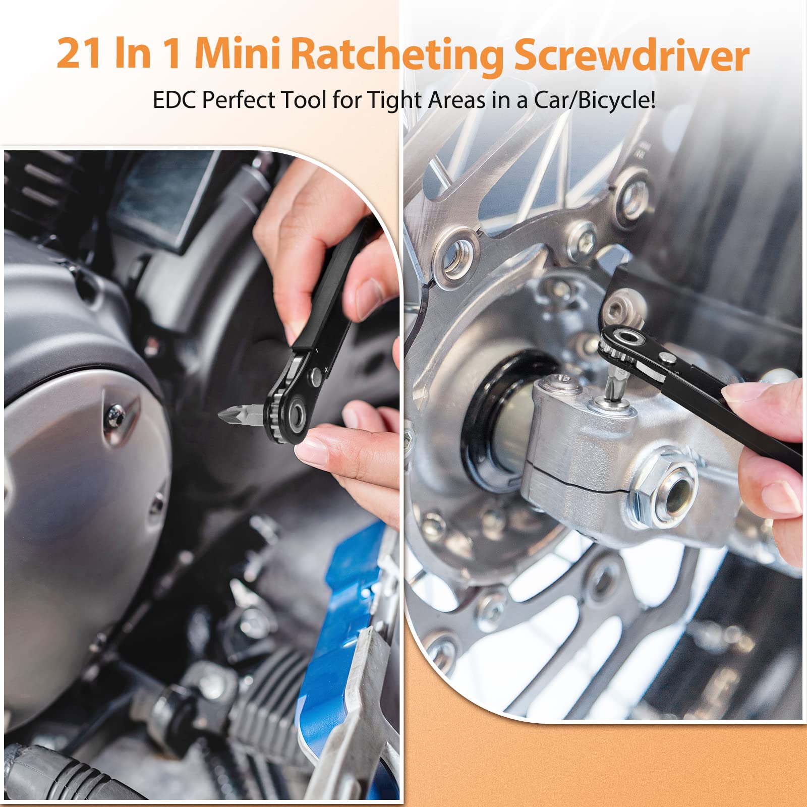 90 Degree Angled Ratcheting Screwdriver Set - Compact Offset Screwdriver for Tight Spaces, Perfect Gifts for Men & Women, Dad, Mom, Husband, Wife - Ideal for DIY Repairs, Sewing Machines, Electronics, and Automotive Work