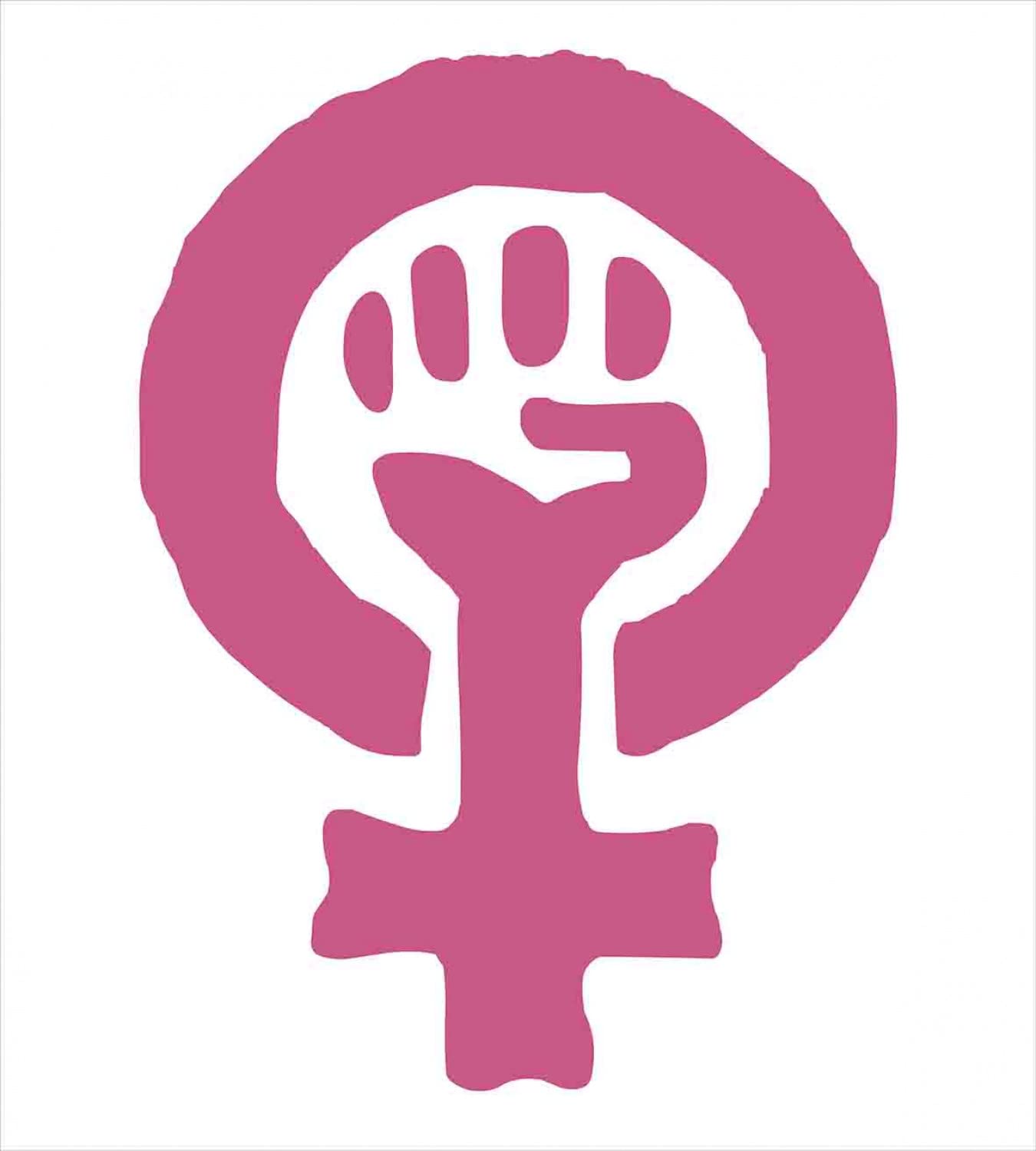 Ambesonne Feminist Duvet Cover Set - King Size 2-Pack with 2 Duvet Covers & 4 Pillowcases | Gender Equality & Human Rights Design in Magenta & White | Perfect for Women's Bedroom, Dorm Room & Feminist Home Decor