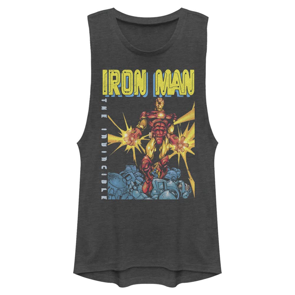 Marvel Classic Iron Man Women's Muscle Tank Top - Superhero Graphic Tee for Fitness & Casual Wear | Gym, Workout, Cosplay & Everyday Outfits
