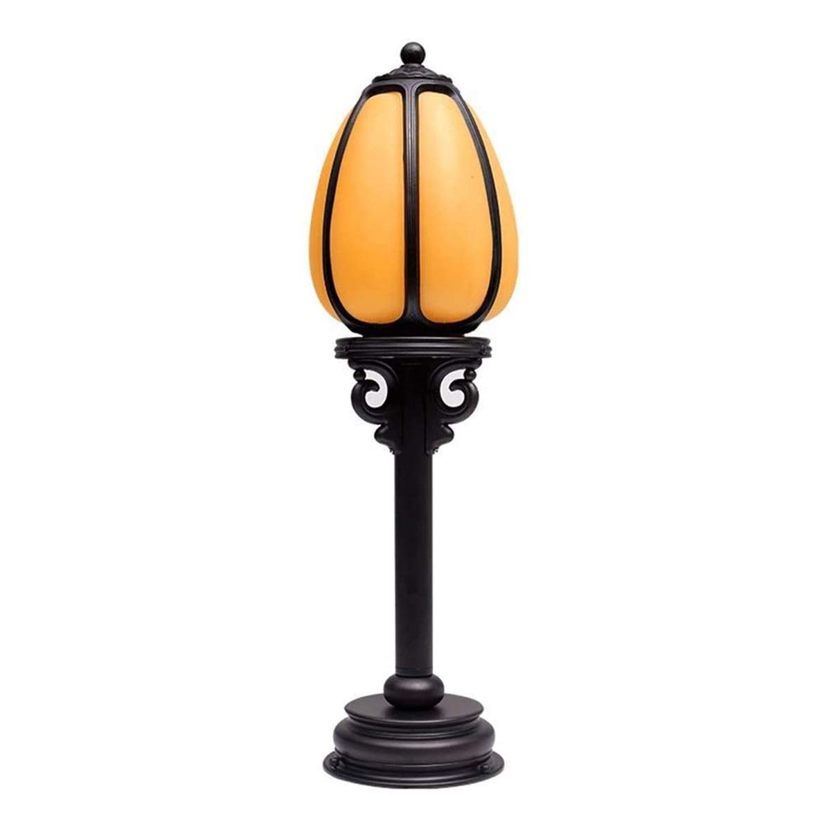 Vintage Resin Pumpkin Outdoor Post Light - Waterproof IP54 Garden & Lawn Column Lamp for Pathway, Park, and Landscape Decoration | Perfect for Halloween, Fall Decor, and Backyard Lighting