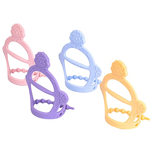 TOYANDONA 4PCS Baby Teething Toys - Soft Silicone Wrist Teether & Chew Toys for Infants, Lion Design | Soothing Pacifier for Teething Pain Relief | Perfect for Home, Travel & Daycare Use