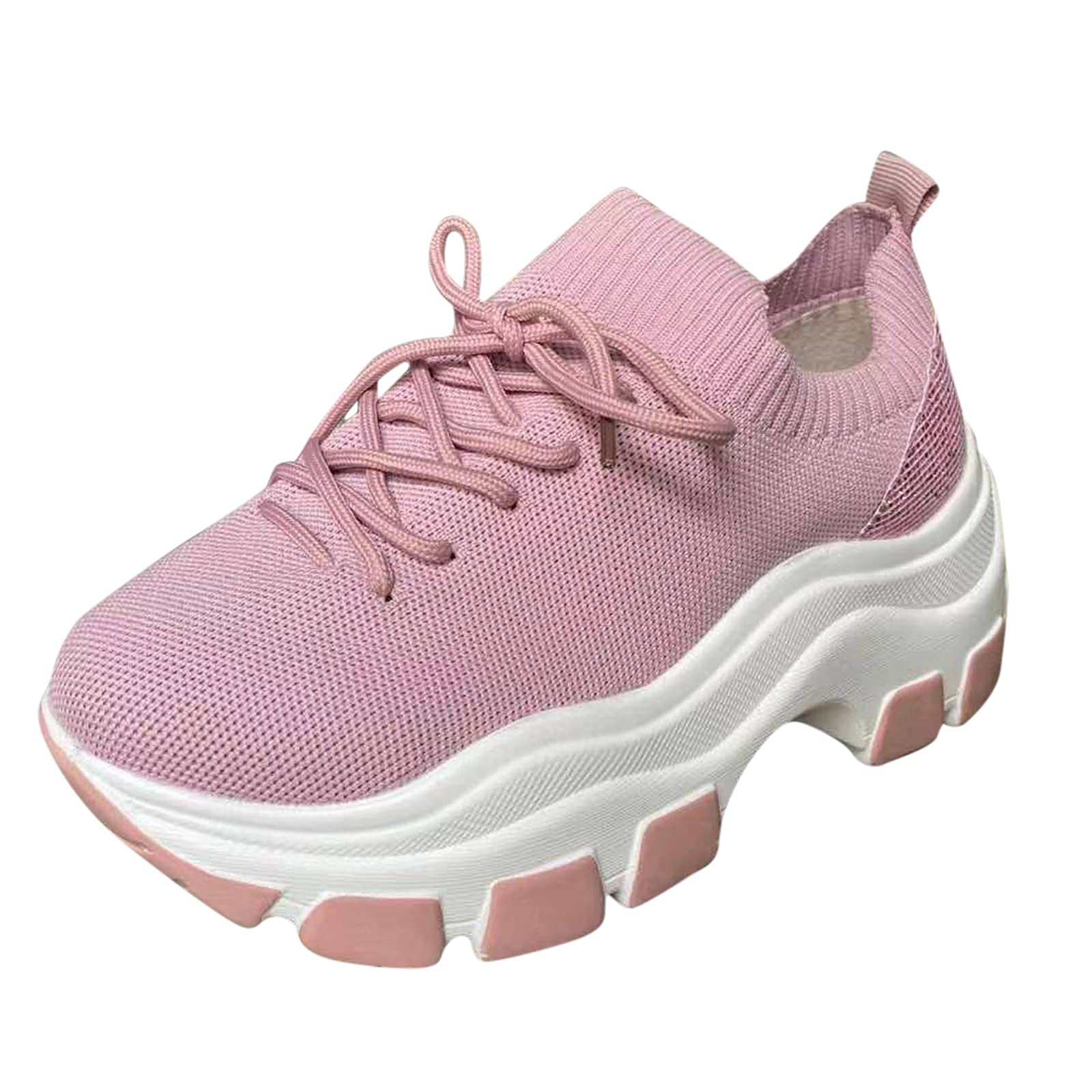 Eduavar Women's Slip-On Walking Shoes - Lightweight Sneakers, Comfortable Flats, Retro Road Shoes for Summer - Perfect for Walking, Travel & Casual Wear (Pink)