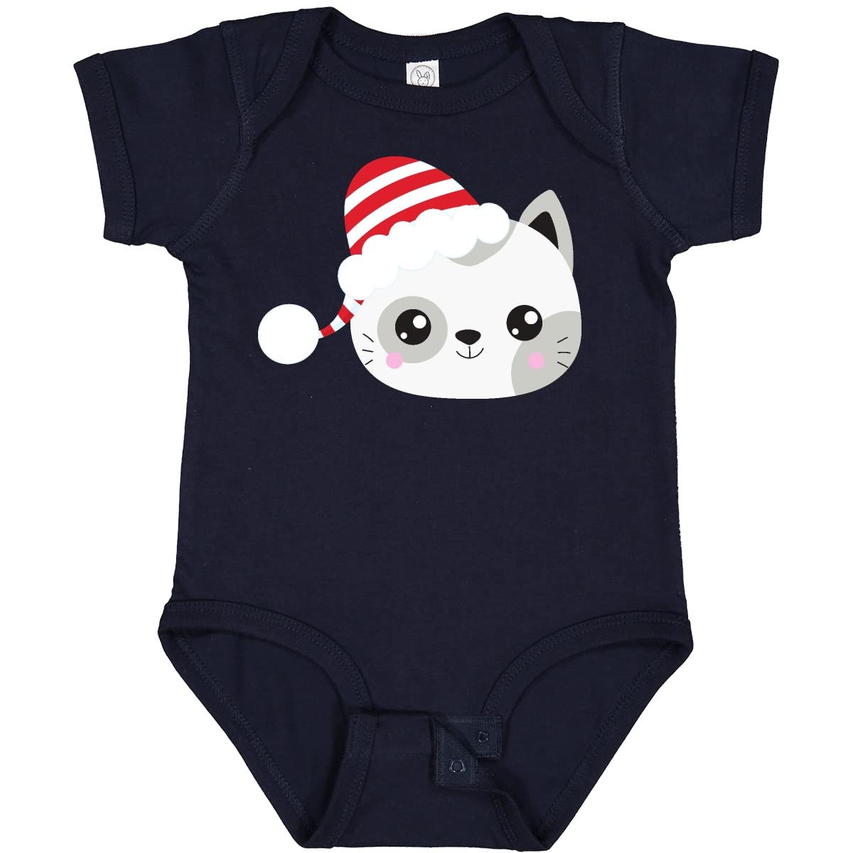 Inktastic Christmas Cat Santa Hat Baby Bodysuit - Adorable Holiday Outfit for Infants & Toddlers - Perfect for Christmas Photos, Family Gatherings & Festive Celebrations