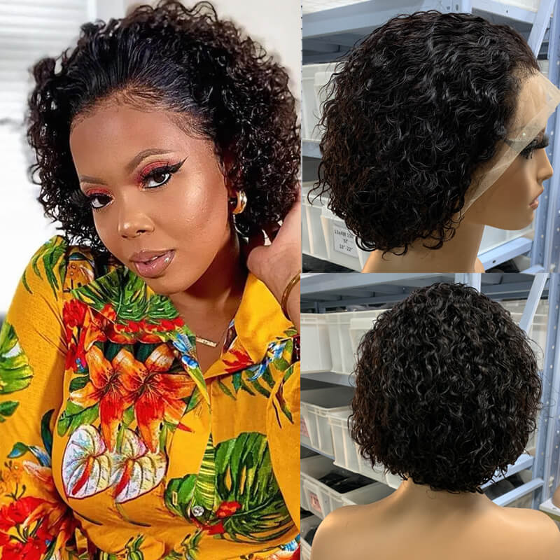 Human Hair Wigs Sale - 2 Pack Straight 4x4 Lace Closure Bob Wig with Free 13x4 Pixie Curl Wig | $99 Bundle for Natural Look & Styling | Perfect for Daily Wear, Cosplay & Special Occasions