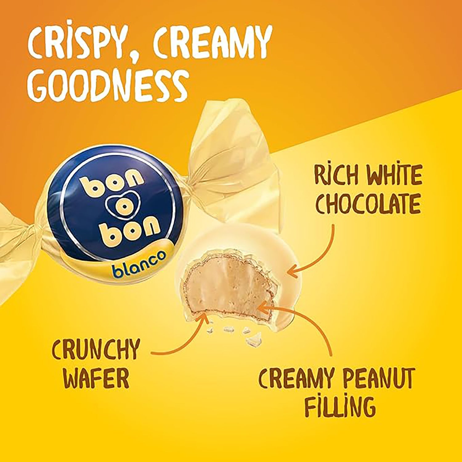 Arcor Bon O Bon Blanco White Chocolate Candy - 18 Count Box | Perfect for Parties, Gifts & Snacking