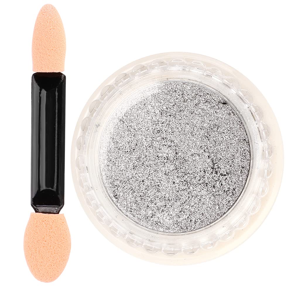 Professional Nail Art Mirror Chrome Powder - Silver White Nail Glitter Pigment for Stunning Nail Designs | Perfect for Salon, DIY Manicures & Special Occasions