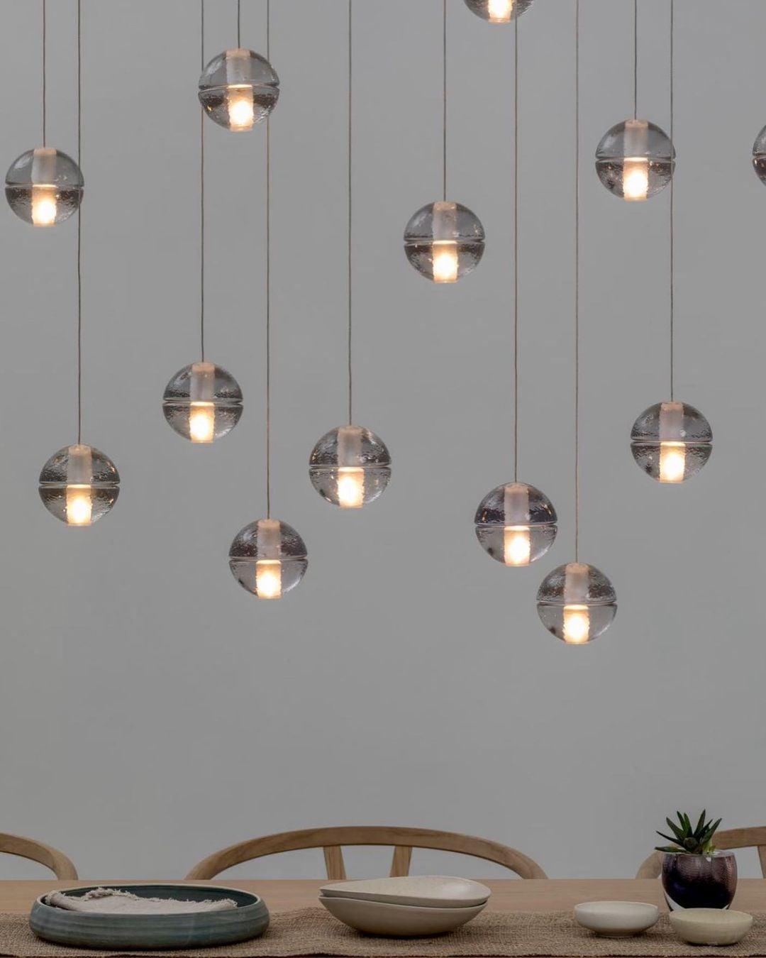 Elegant Ball Crystal Pendant Light - Modern Chandelier for Dining Room, Bedroom & Living Room Decor - Dimmable LED Hanging Light Fixture