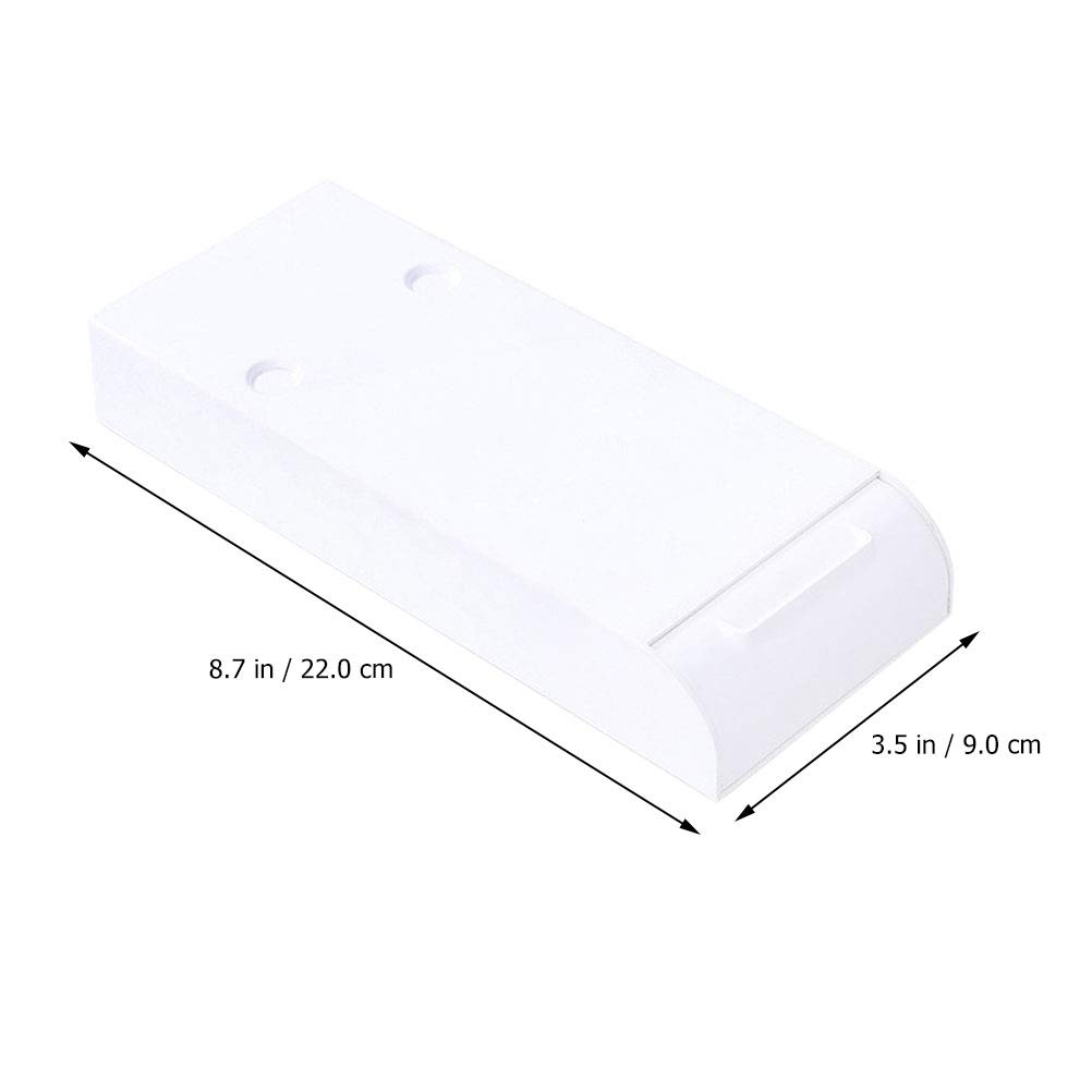 BESPORTBLE 2-Pack ABS Plastic White Desk Organizer with Hidden Drawer - Pen Holder, Pencil Tray, Stationery Storage Container for Office, School & Home Workspace Organization