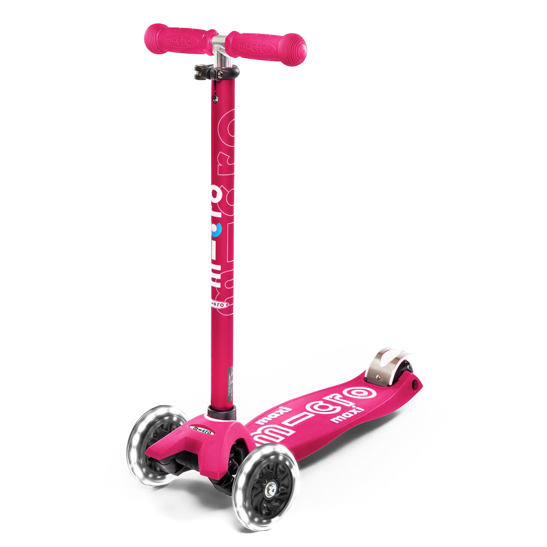 Micro Maxi Deluxe 3 Wheel LED Scooter for Kids - Pink Electric Kick Scooter with Lights | Perfect for Commuting, School & Outdoor Fun
