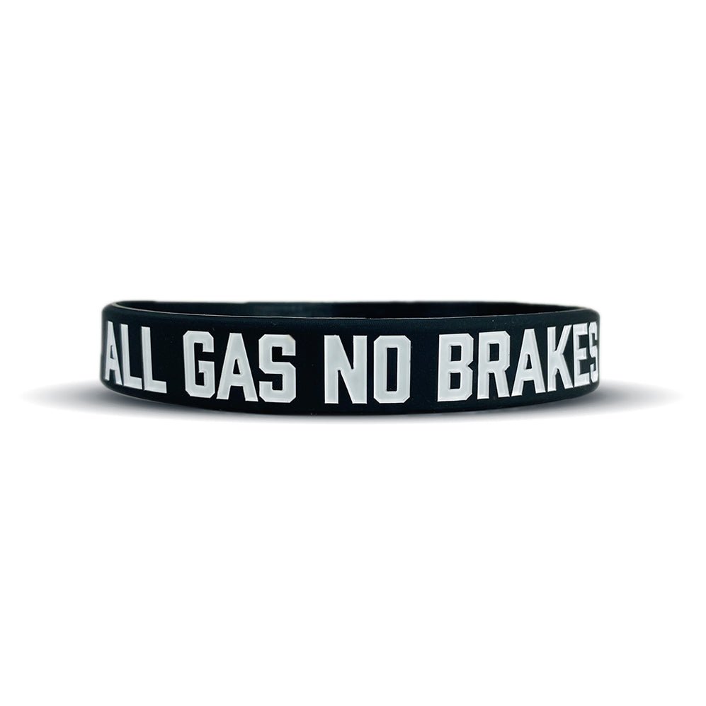 ALL GAS NO BRAKES Motivational Wristband - Adjustable Silicone Sports Bracelet for Workouts, Running & Fitness - Inspirational Gift for Athletes & Gym Enthusiasts