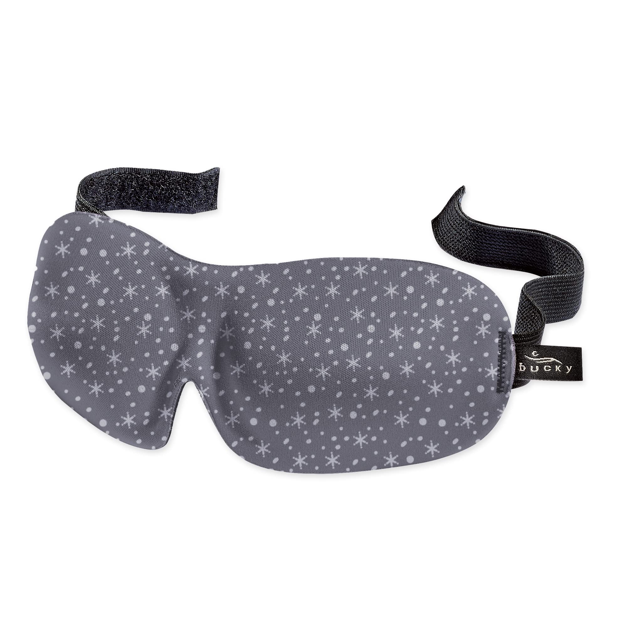 Bucky 40 Blinks No Pressure Printed Sleep Eye Mask for Travel, Sleeping & Relaxation - Snowflake Design, One Size Fits All - Perfect for Airplane, Nap & Nighttime Use