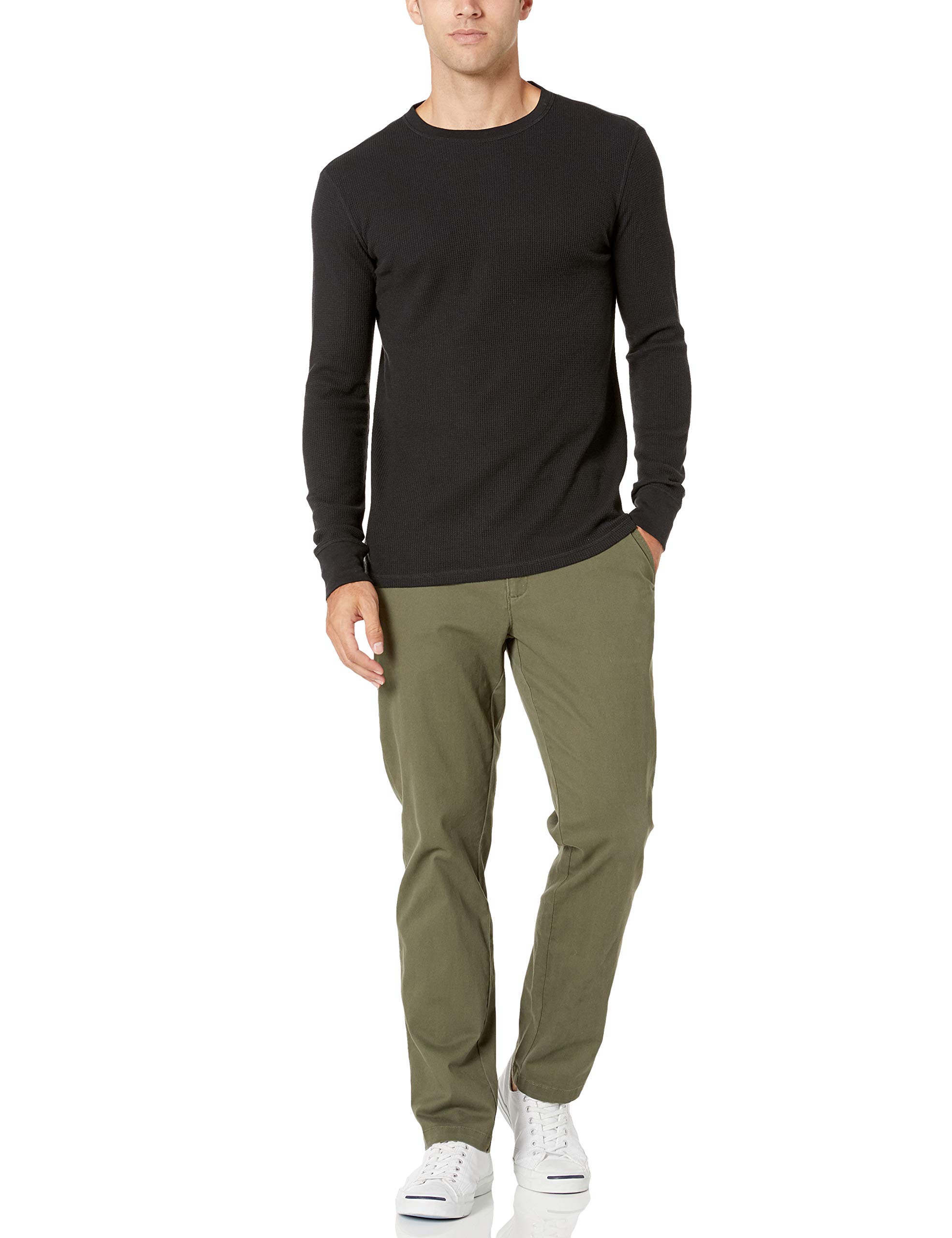 Amazon Essentials Men's Regular-Fit Long-Sleeve Waffle Shirt - Soft Cotton Thermal Henley for Casual Wear & Layering in Fall & Winter