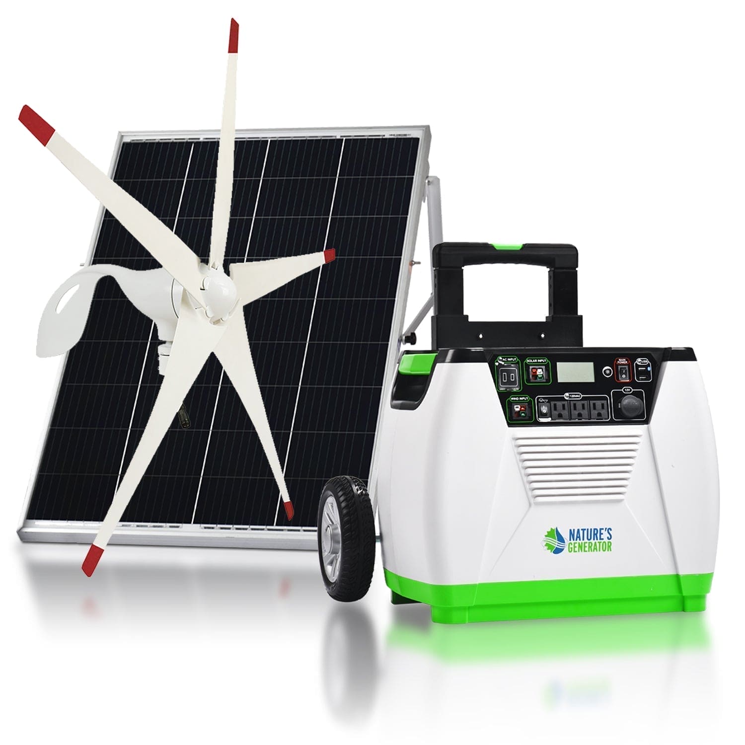 Nature's Generator Lithium 1800W Portable Solar & Wind Power Generator - Perfect for Camping, RV Trips & Emergency Backup Power