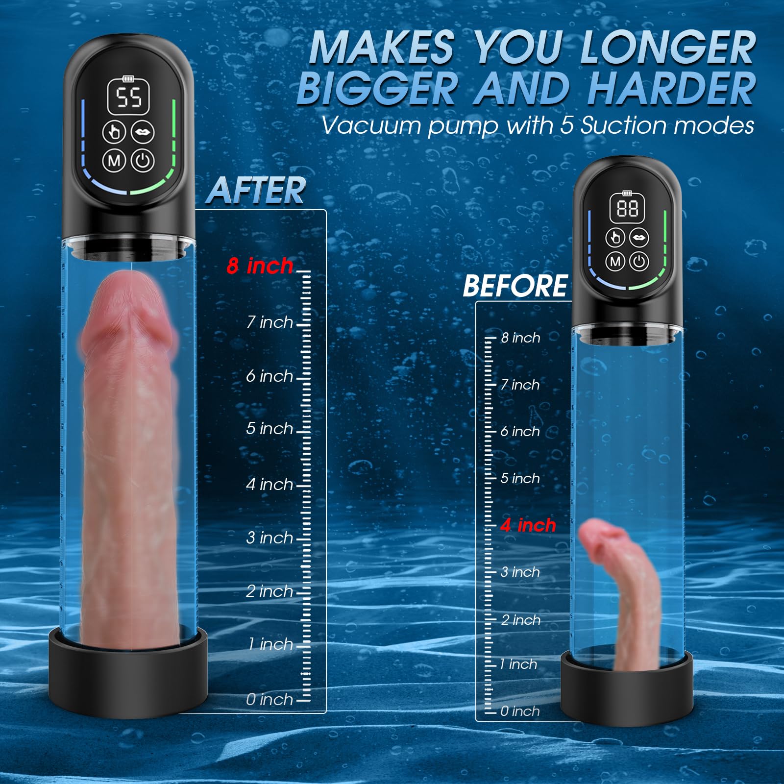 Electric Penis Pump for Men - Automatic Male Masturbator with 5 Suction & 6 Training Modes, Adult Sex Toy for Erection Enhancement & Penis Enlargement, Includes Pocket Pussy & Cock Ring - Perfect for Solo Play, Couples Fun & Discreet Adult Pleasure