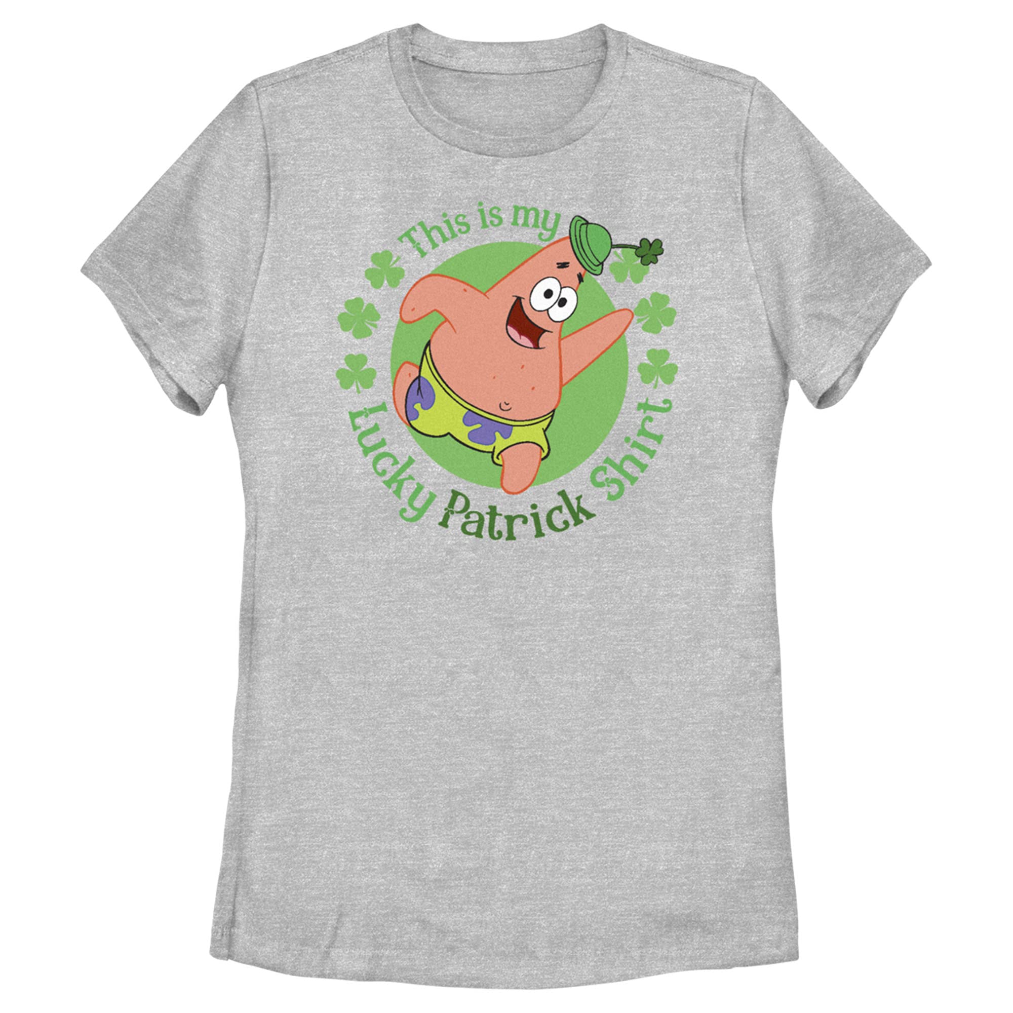 SpongeBob SquarePants St. Patrick's Day T-Shirt for Women - 'This is My Lucky Patrick' Graphic Tee - Fun Holiday Party Outfit & Casual Wear