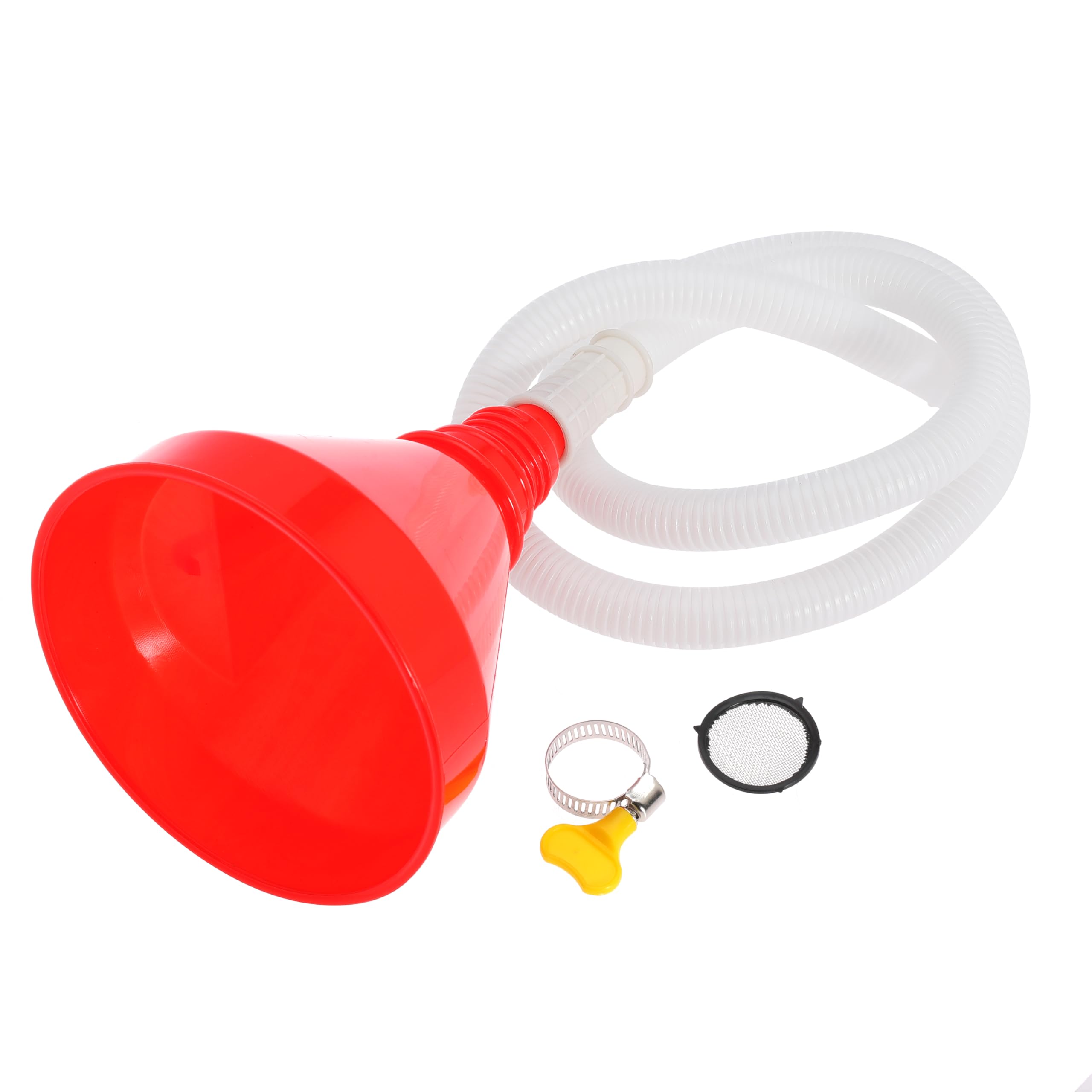 Universal Wide Mouth Oil Funnel with 100cm Flexible Hose - Heavy Duty Fuel Funnel for Cars, Trucks & Motorcycles - Large Kitchen Funnel for Engine Oil, Gas & Liquids - Includes Mesh Filter & Secure Clamp - Perfect for Automotive Maintenance & Home DIY Projects