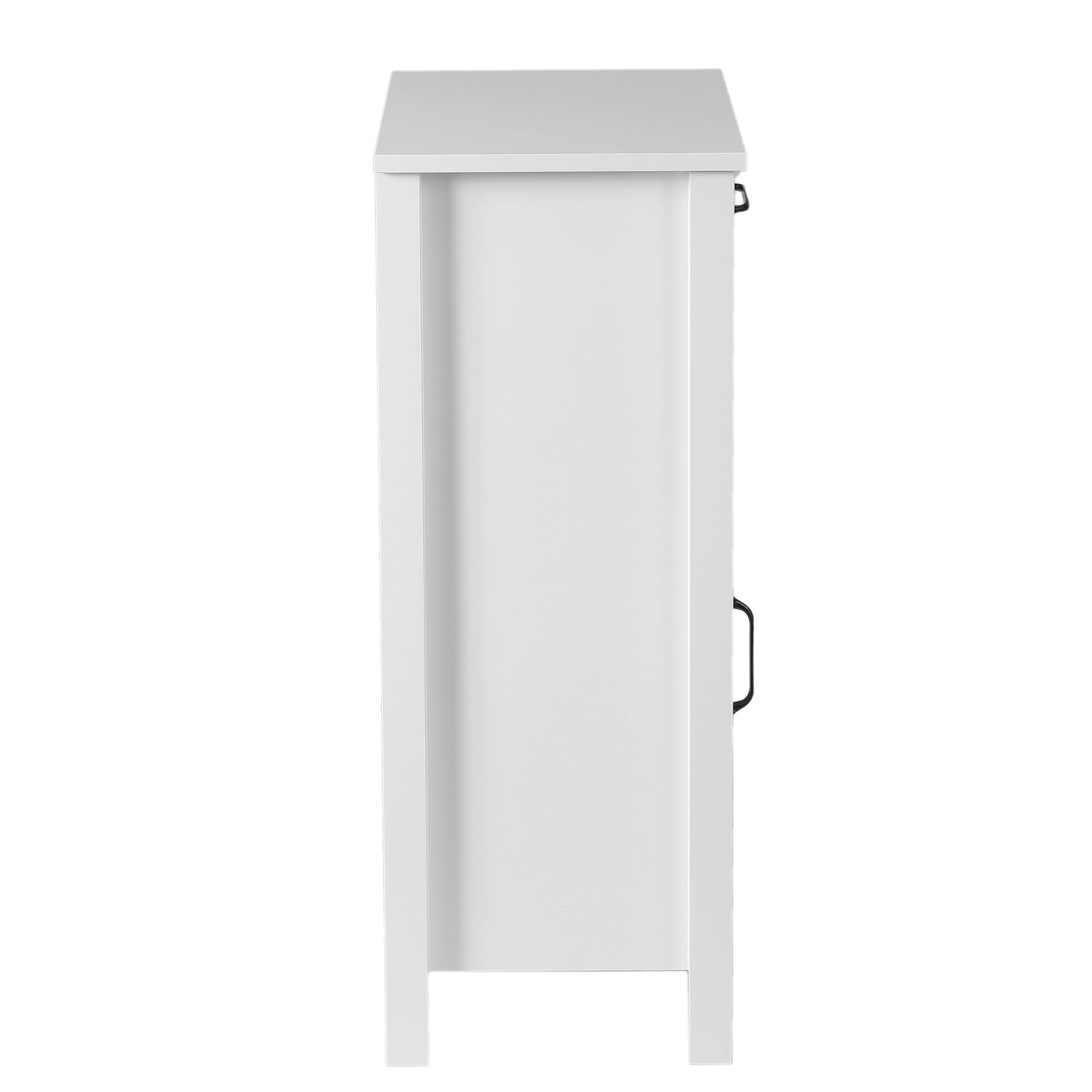 LuxenHome White MDF Wood Bathroom Storage Cabinet with 1 Door - Space Saving Organizer for Towels, Toiletries & Cleaning Supplies in Small Bathrooms