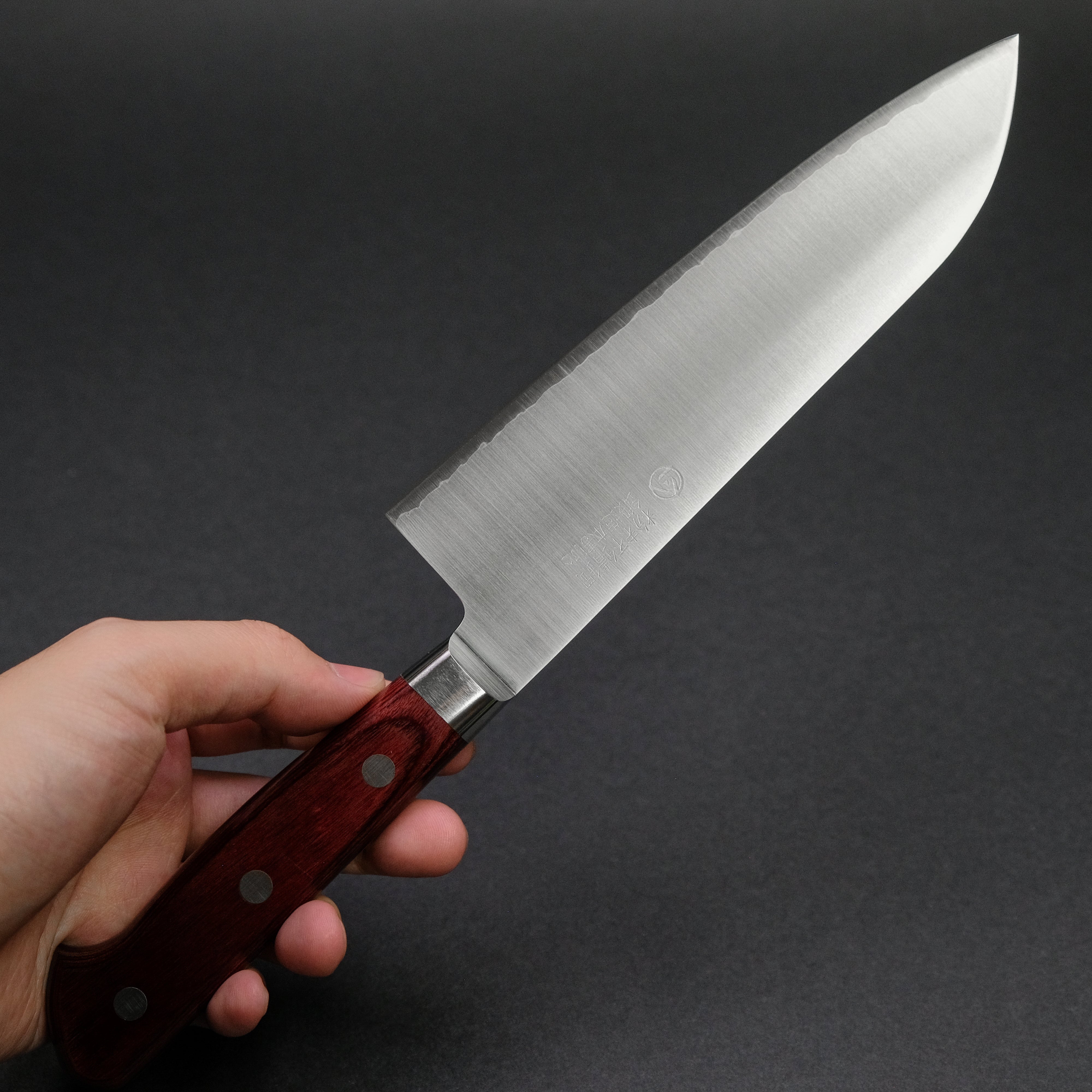 Hitohira TP Santoku Knife 170mm with Wine Pakka Handle - Premium Japanese Kitchen Knife for Slicing, Dicing & Chopping Vegetables, Fruits & Meat