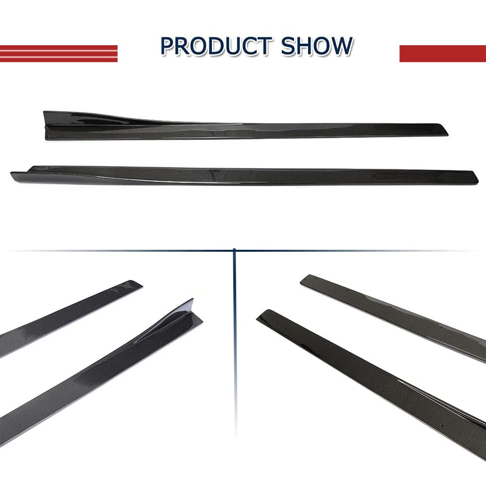 Carbon Fiber Side Skirts for BMW 4 Series F82 M4 Coupe 2014-2019 | Rocker Panel Extensions & Side Trim Spoiler | OEM Style Upgrade for Enhanced Aerodynamics & Sporty Look | Perfect for Car Shows & Performance Tuning