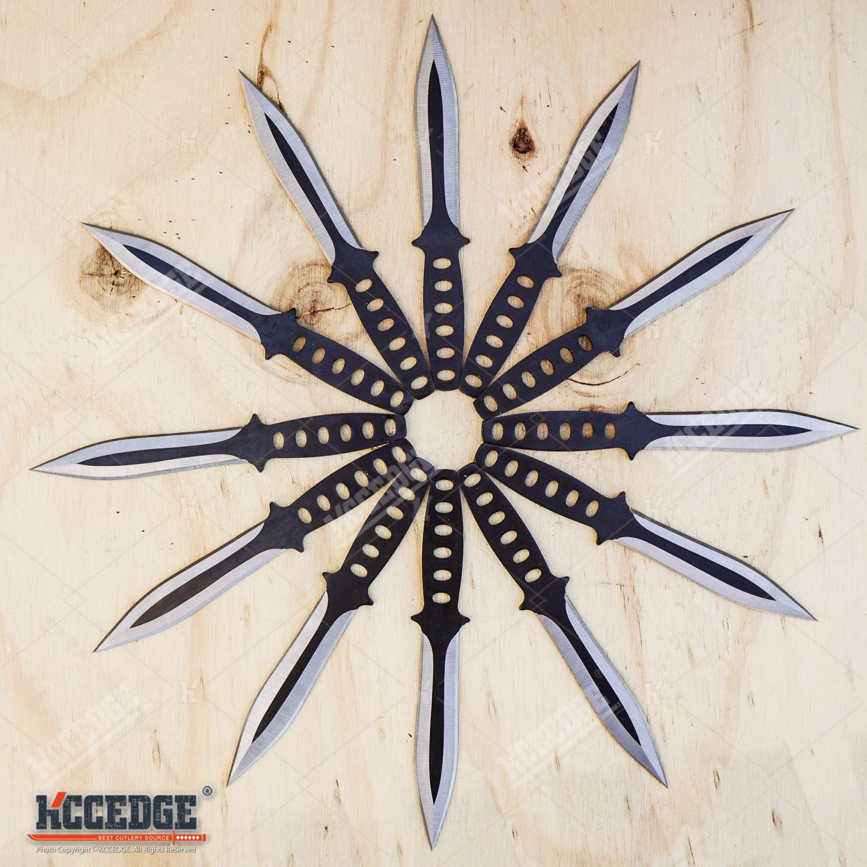 12-Piece Tactical Throwing Knives Set - Razor Sharp Fixed Blade Survival & Hunting Knives for Outdoor Camping, Bushcraft, and Emergency Preparedness Gear