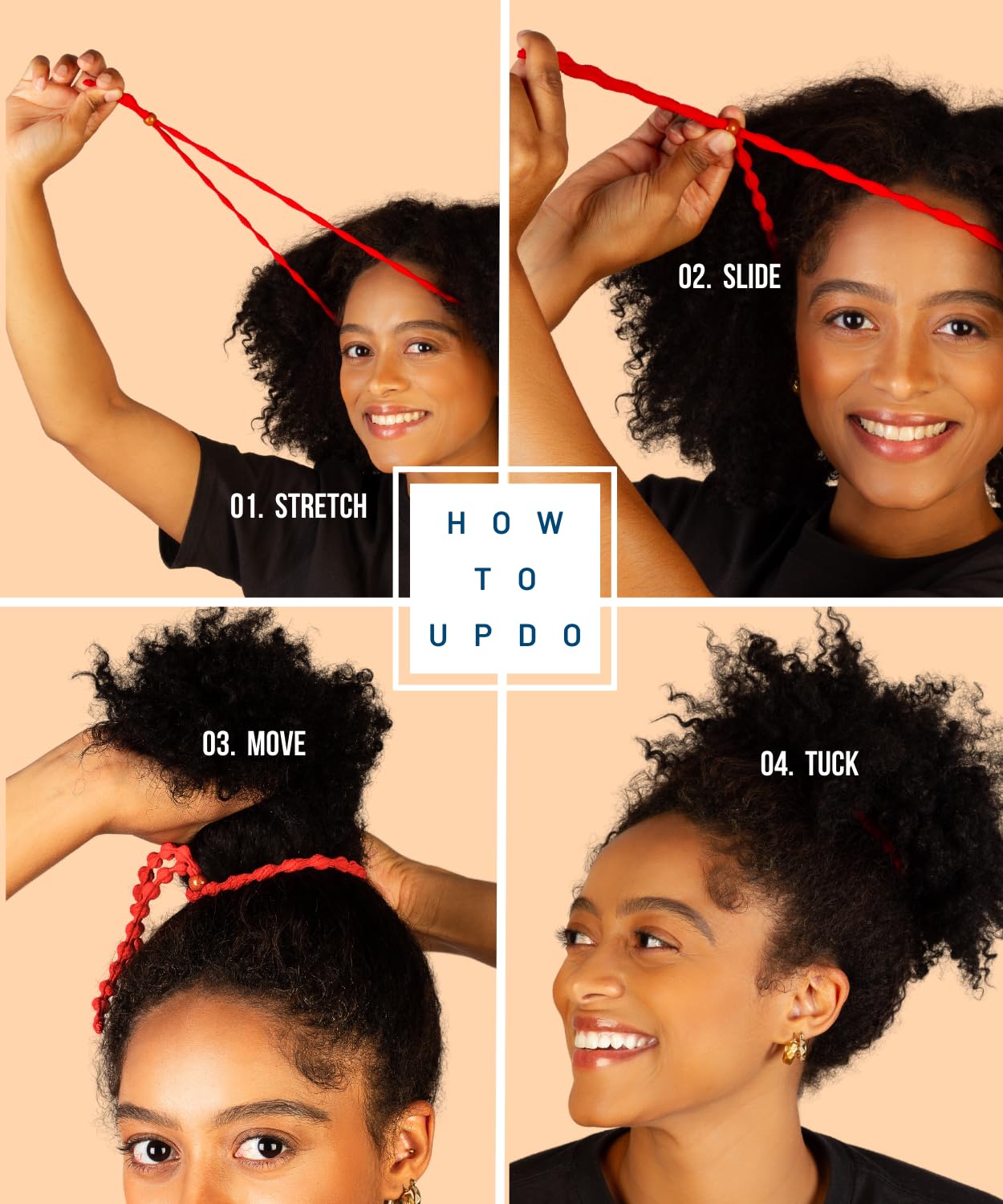 Bunzee Bands - Adjustable Hair Ties for Thick & Curly Hair - Perfect for Ponytails, Buns, Puffs & Updos - 2 Pack Brown - Ideal for Workouts, Yoga & Everyday Styling
