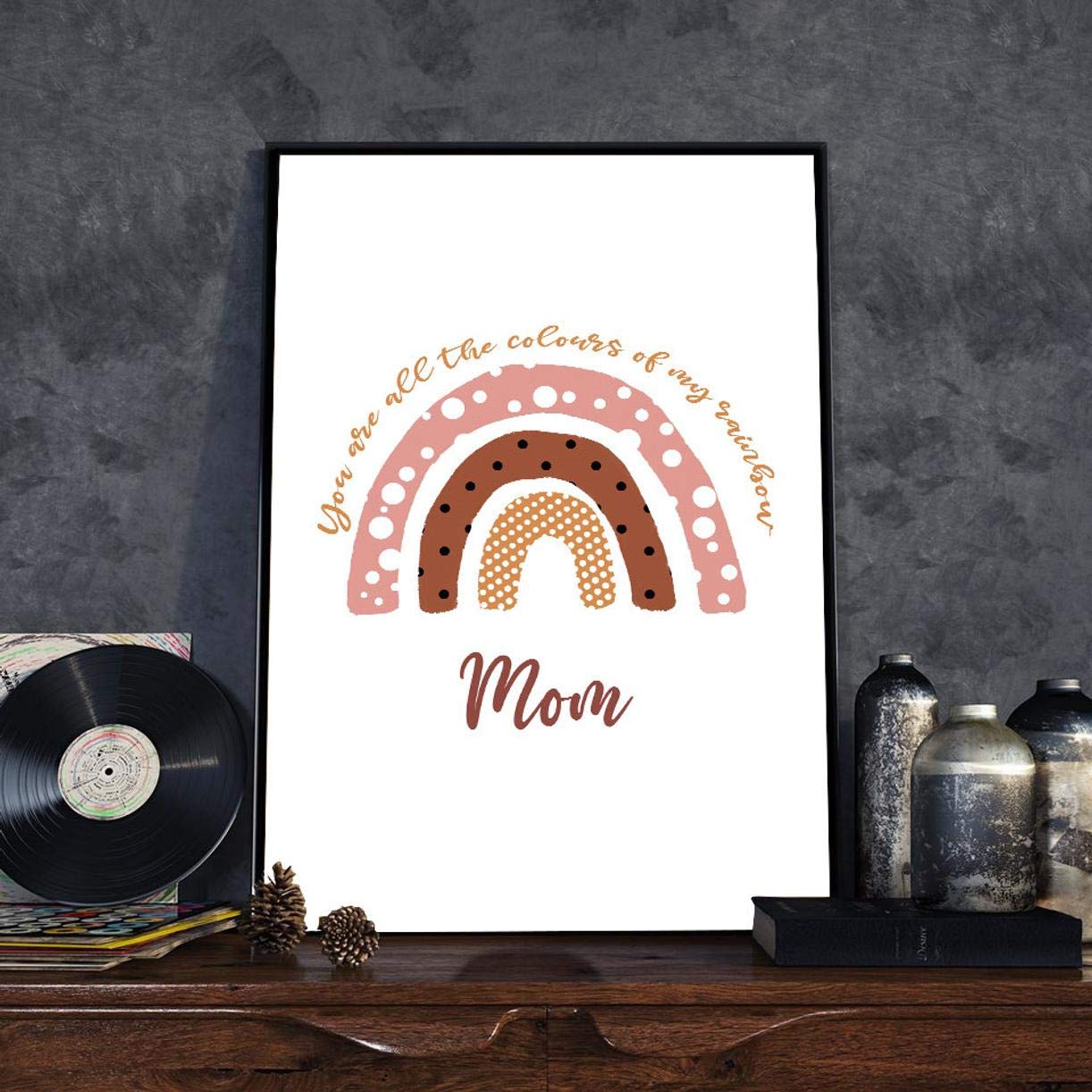 Boho Rainbow Poster for Mom - Mother's Day Gift Wall Art for Home Decor