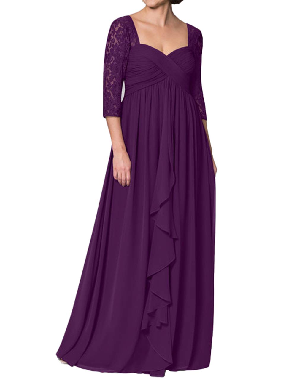Elegant Mother of The Bride Dresses - Long Sleeve Chiffon Formal Evening Gown for Weddings, Parties & Special Occasions