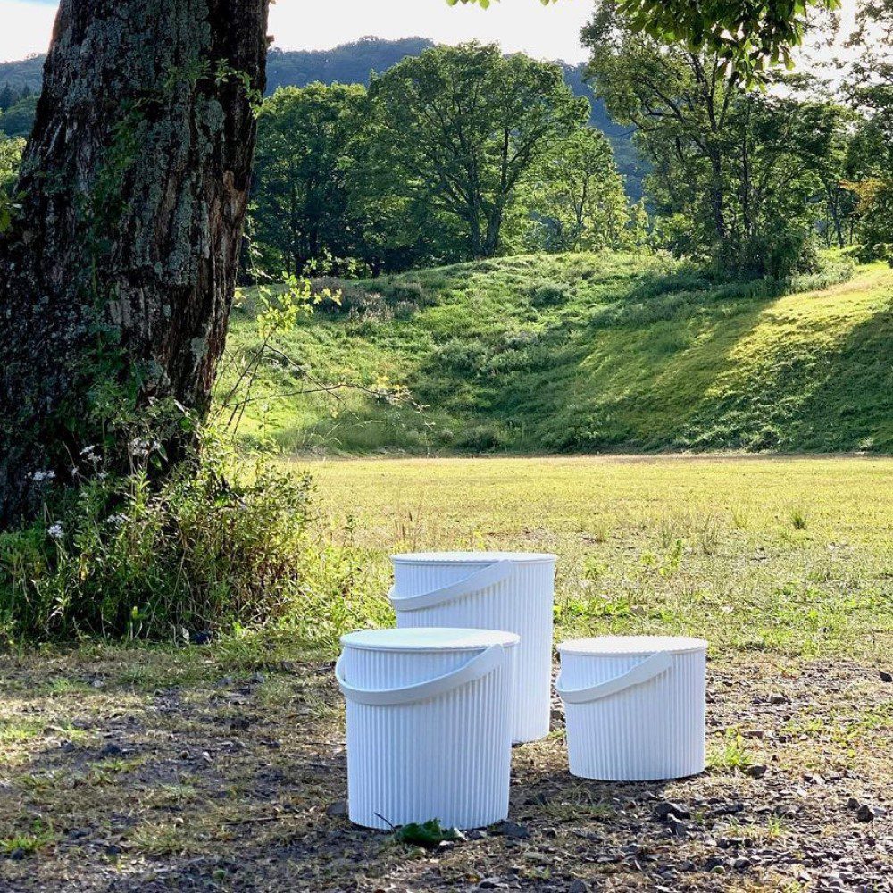 HACHIMAN KASEI 20L White OmnioUtil Storage Bin - Multi-Purpose Garden & Home Organization Container for Outdoor, Garage, and Closet Storage