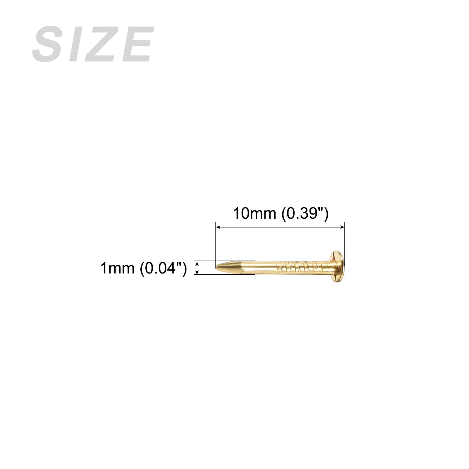METALLIXITY 200pcs Small Nails (1x10mm) - Carbon Steel Tiny Hardware Nails for Woodworking, DIY Projects & Home Repairs - Gold Tone Finish - Perfect for Furniture Assembly, Picture Hanging & Crafting